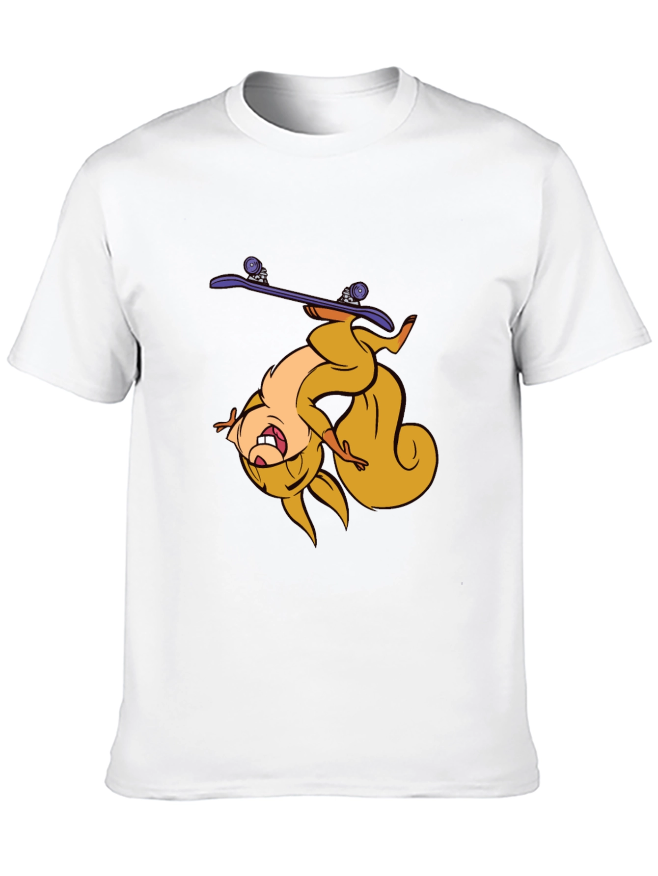 Skateboarding Squirrel T-Shirt - Black Graphic Tee