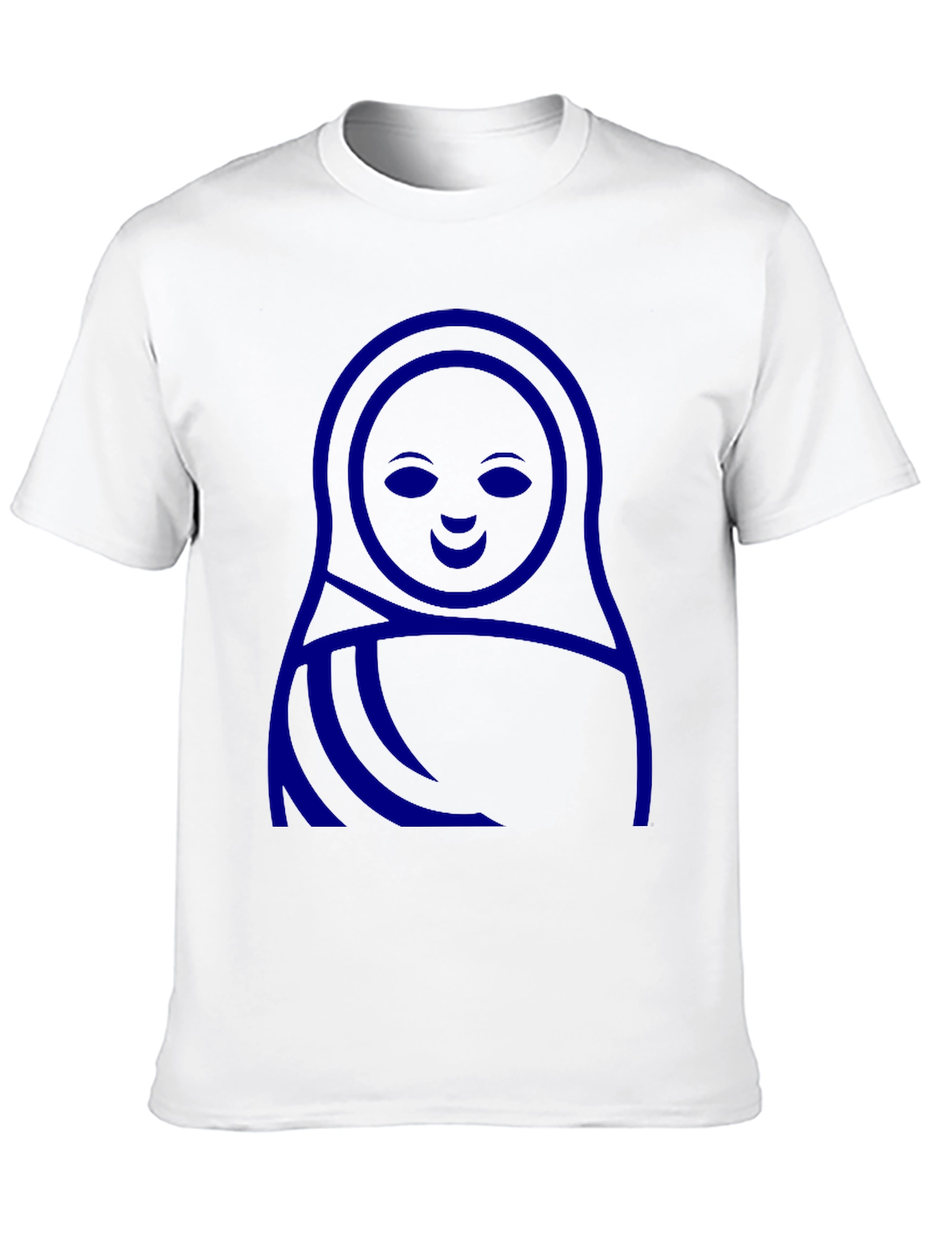 Blue Matryoshka Doll Graphic Black T-Shirt
