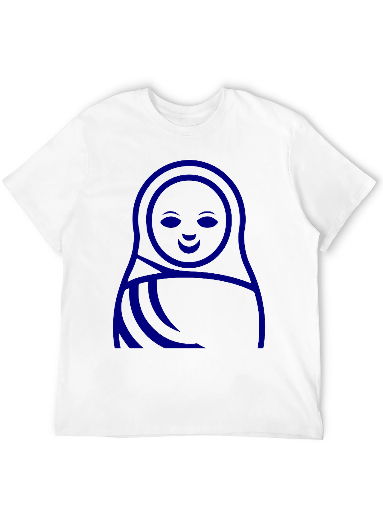 Blue Matryoshka Doll Graphic Black T-Shirt