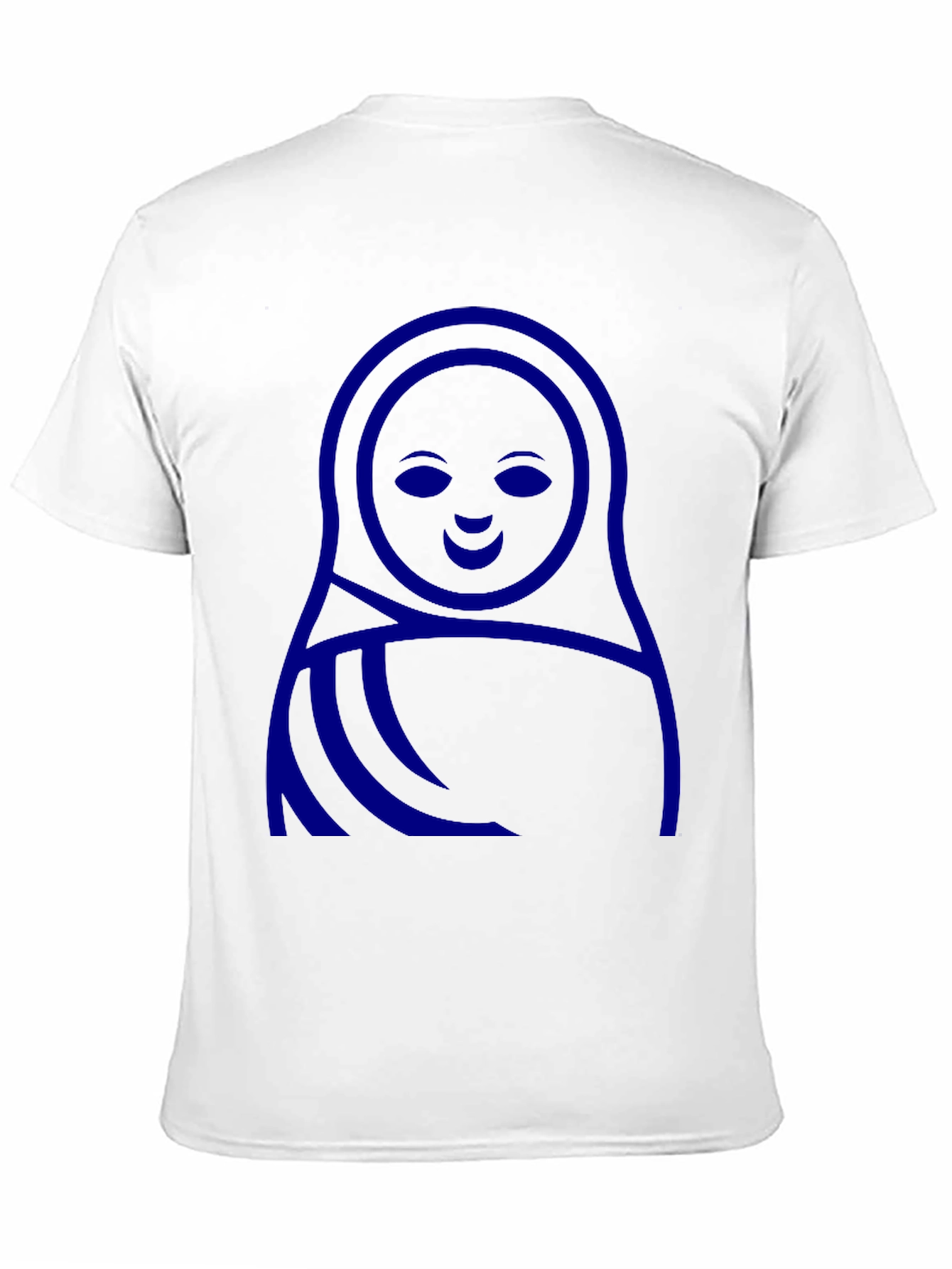 Blue Matryoshka Doll Graphic Black T-Shirt
