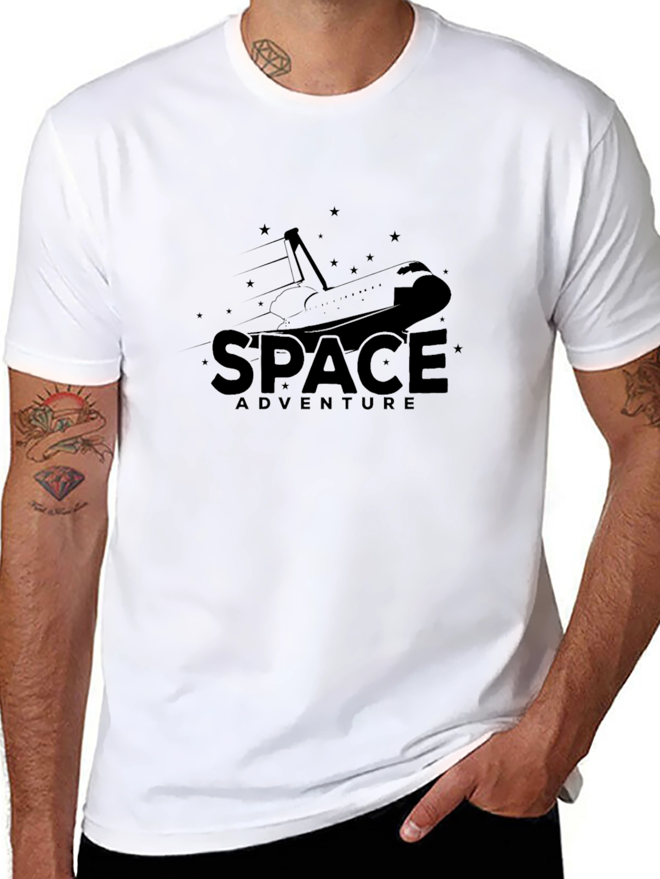 Space Adventure T-Shirt - Black Cotton Tee