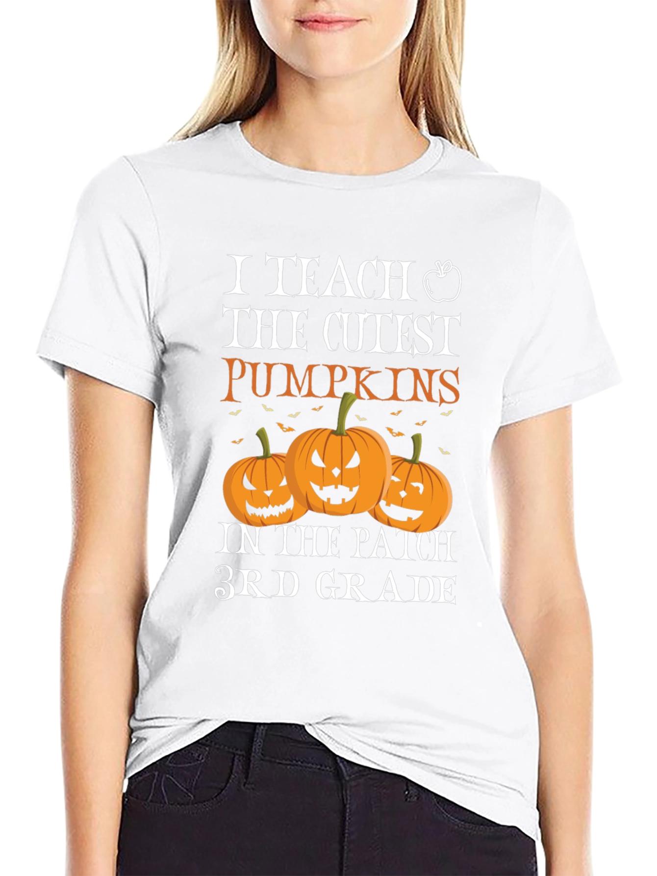 Cute Pumpkins 3rd Grade Teacher Halloween T-Shirt