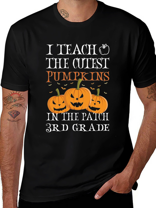 Cute Pumpkins 3rd Grade Teacher Halloween T-Shirt