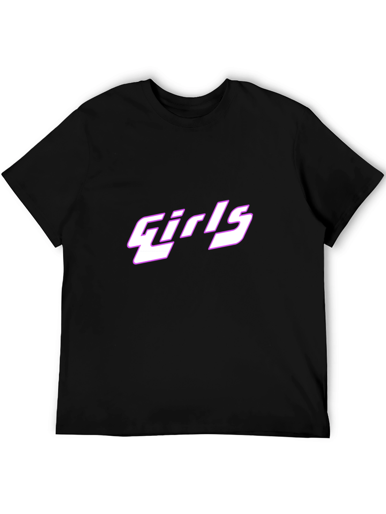 Girls Graphic Tee - Black Cotton T-Shirt