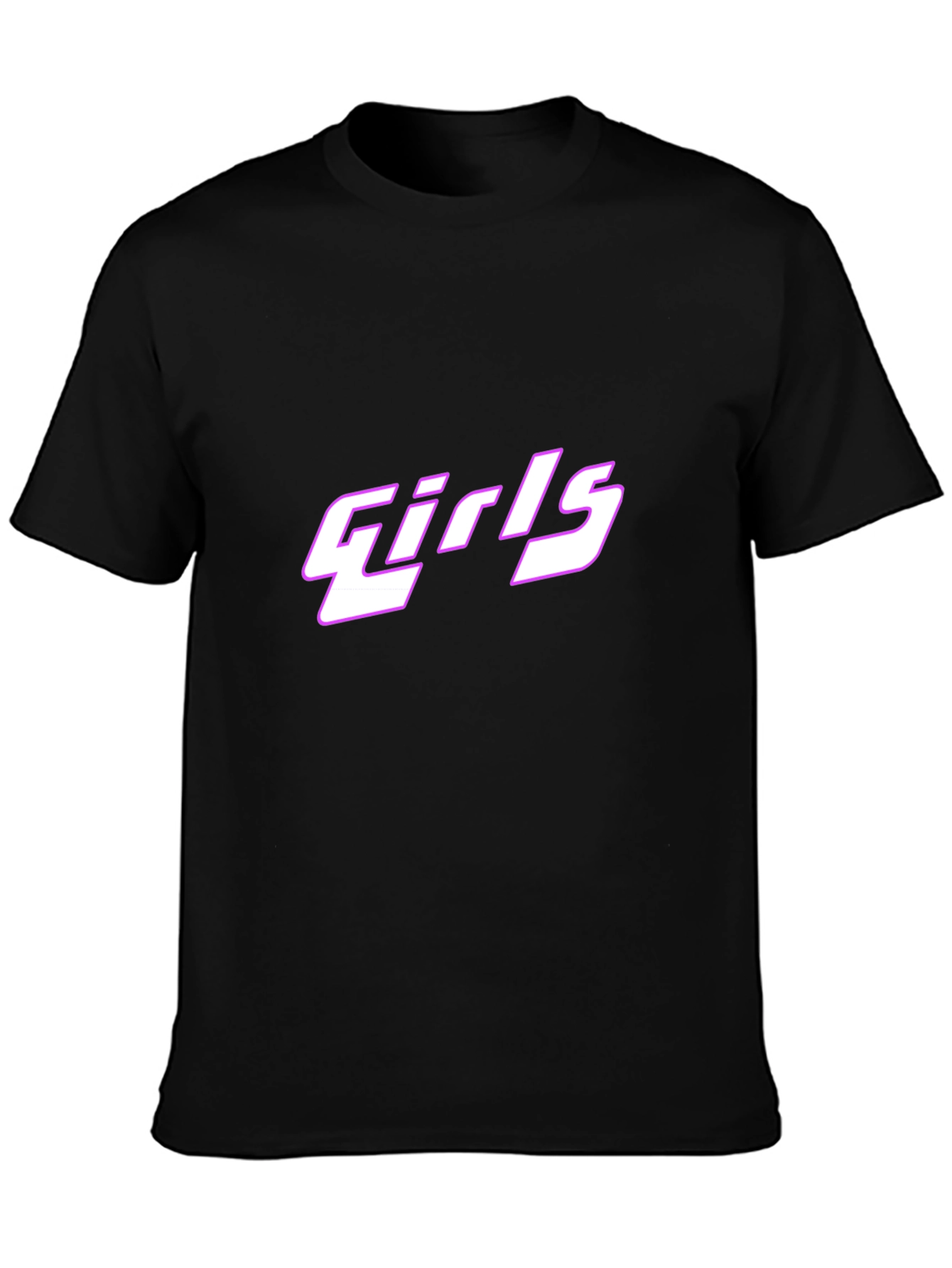 Girls Graphic Tee - Black Cotton T-Shirt
