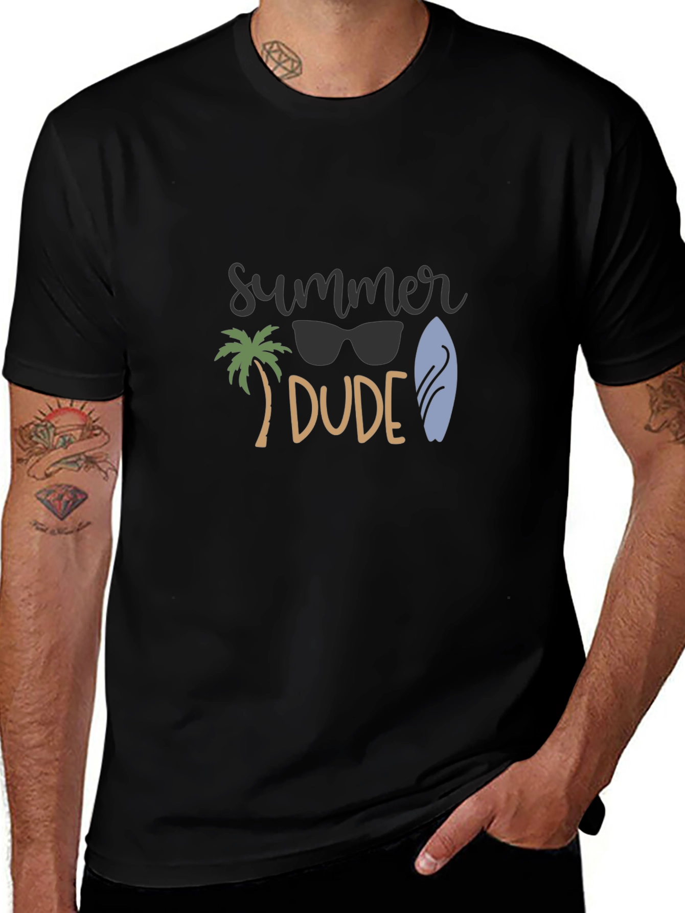 Summer Dude Black T-Shirt