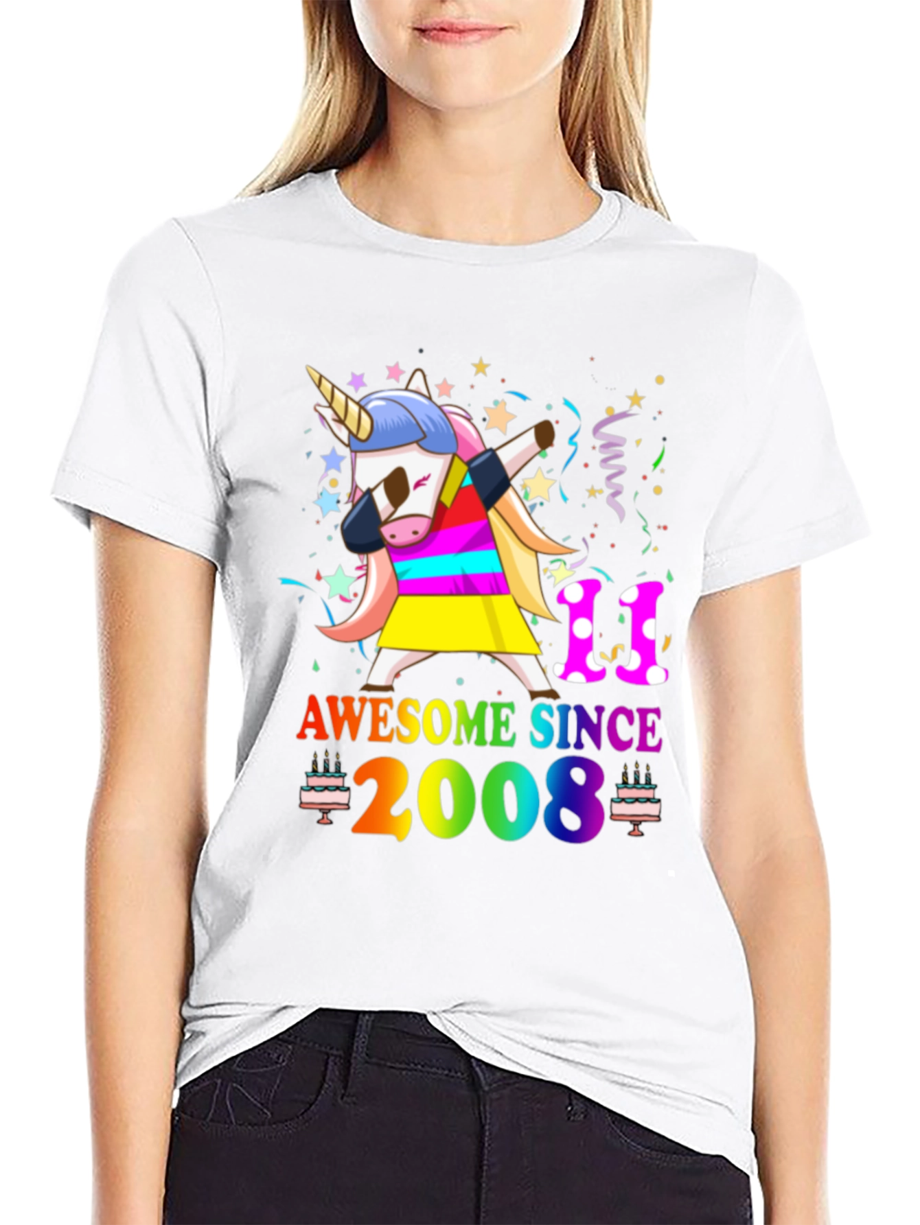 Awesome Since 2008 Unicorn Birthday T-Shirt