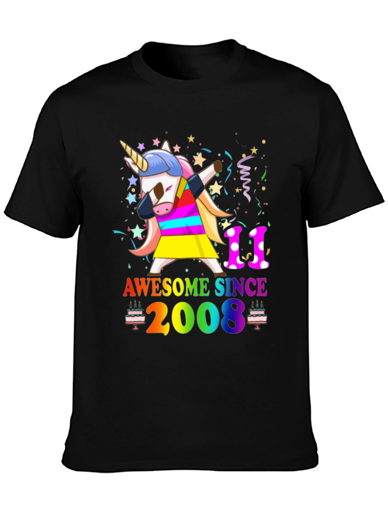 Awesome Since 2008 Unicorn Birthday T-Shirt