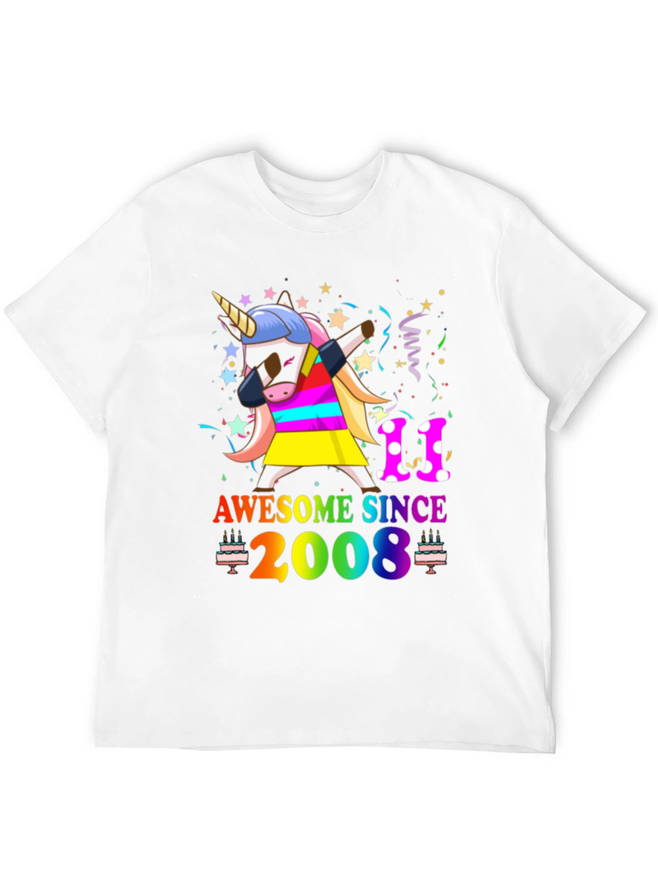 Awesome Since 2008 Unicorn Birthday T-Shirt