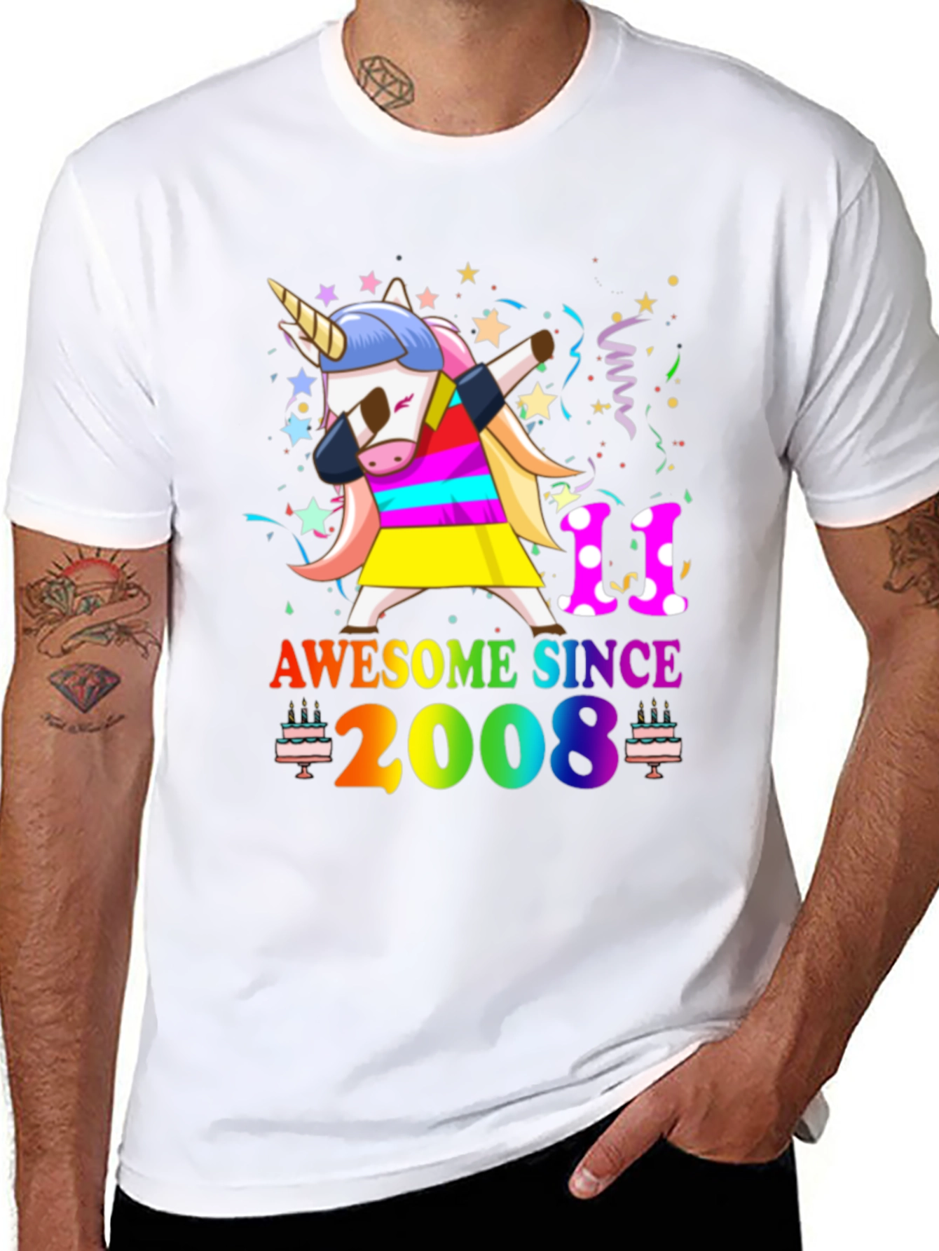 Awesome Since 2008 Unicorn Birthday T-Shirt