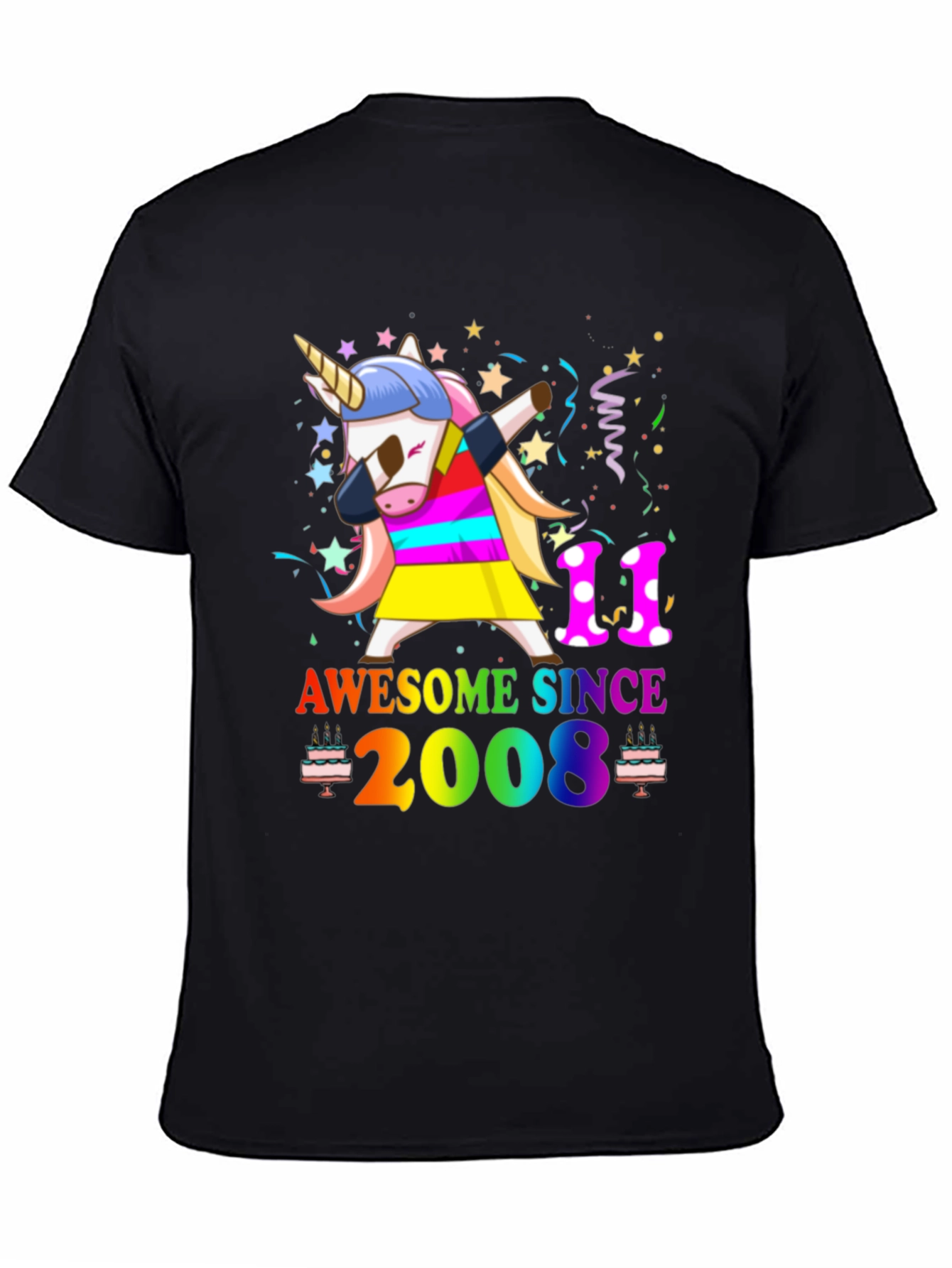 Awesome Since 2008 Unicorn Birthday T-Shirt