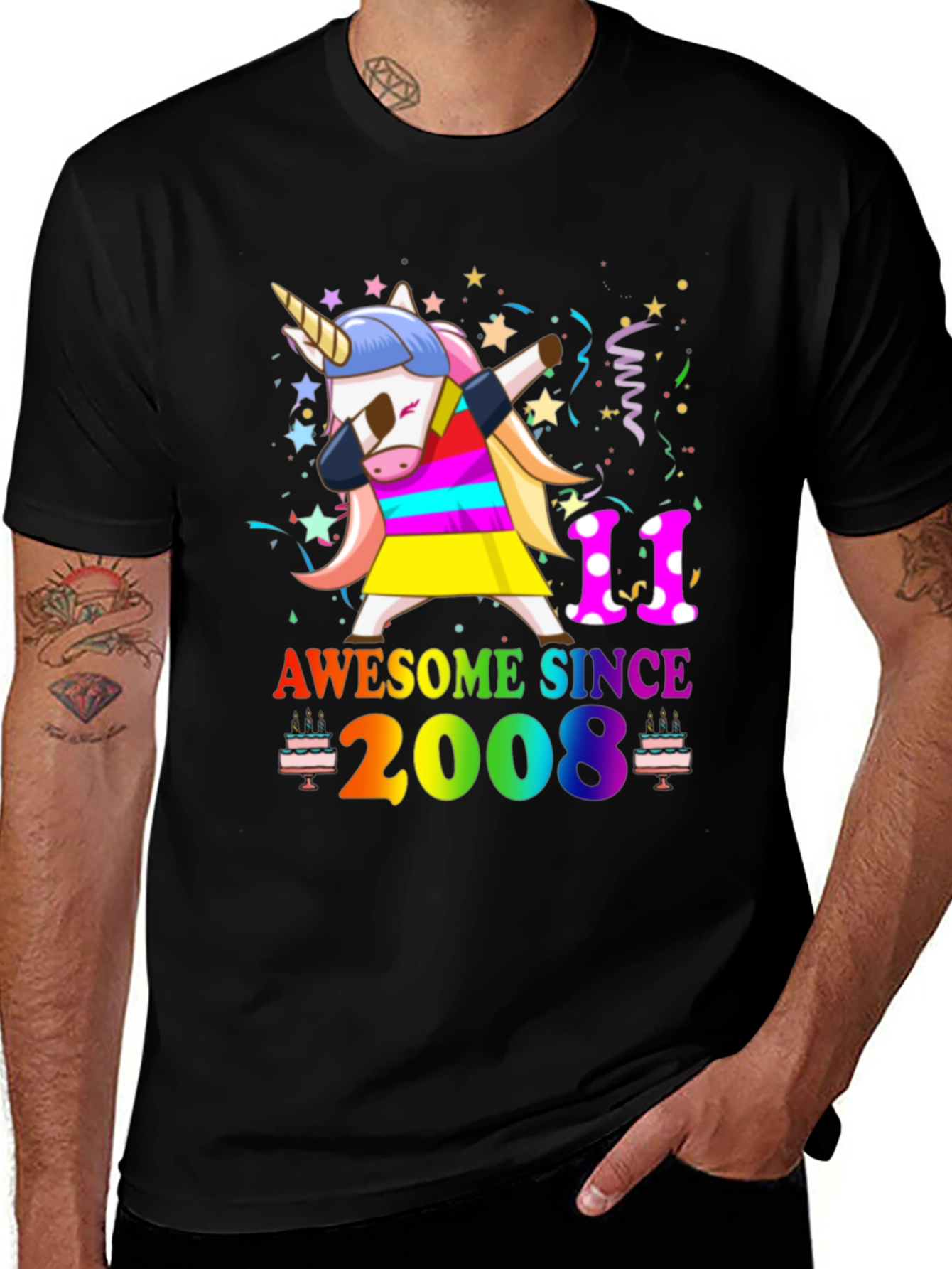 Awesome Since 2008 Unicorn Birthday T-Shirt