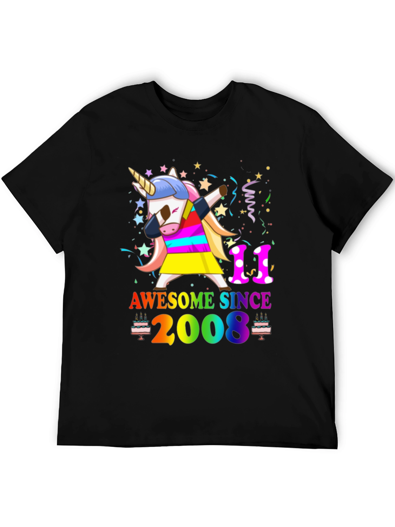 Awesome Since 2008 Unicorn Birthday T-Shirt
