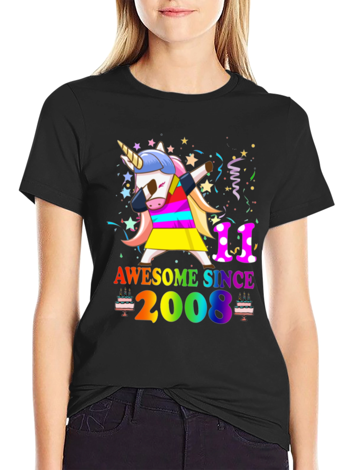 Awesome Since 2008 Unicorn Birthday T-Shirt