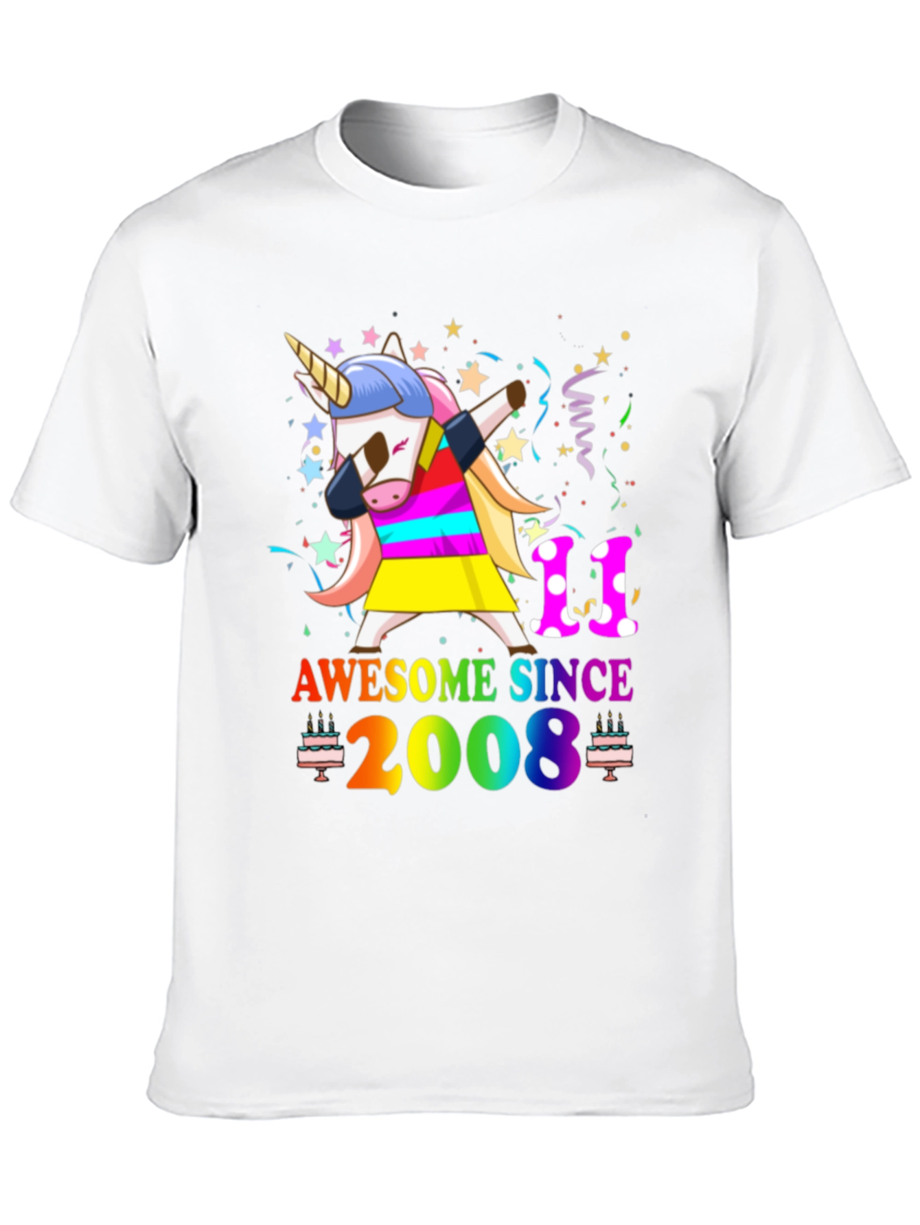 Awesome Since 2008 Unicorn Birthday T-Shirt