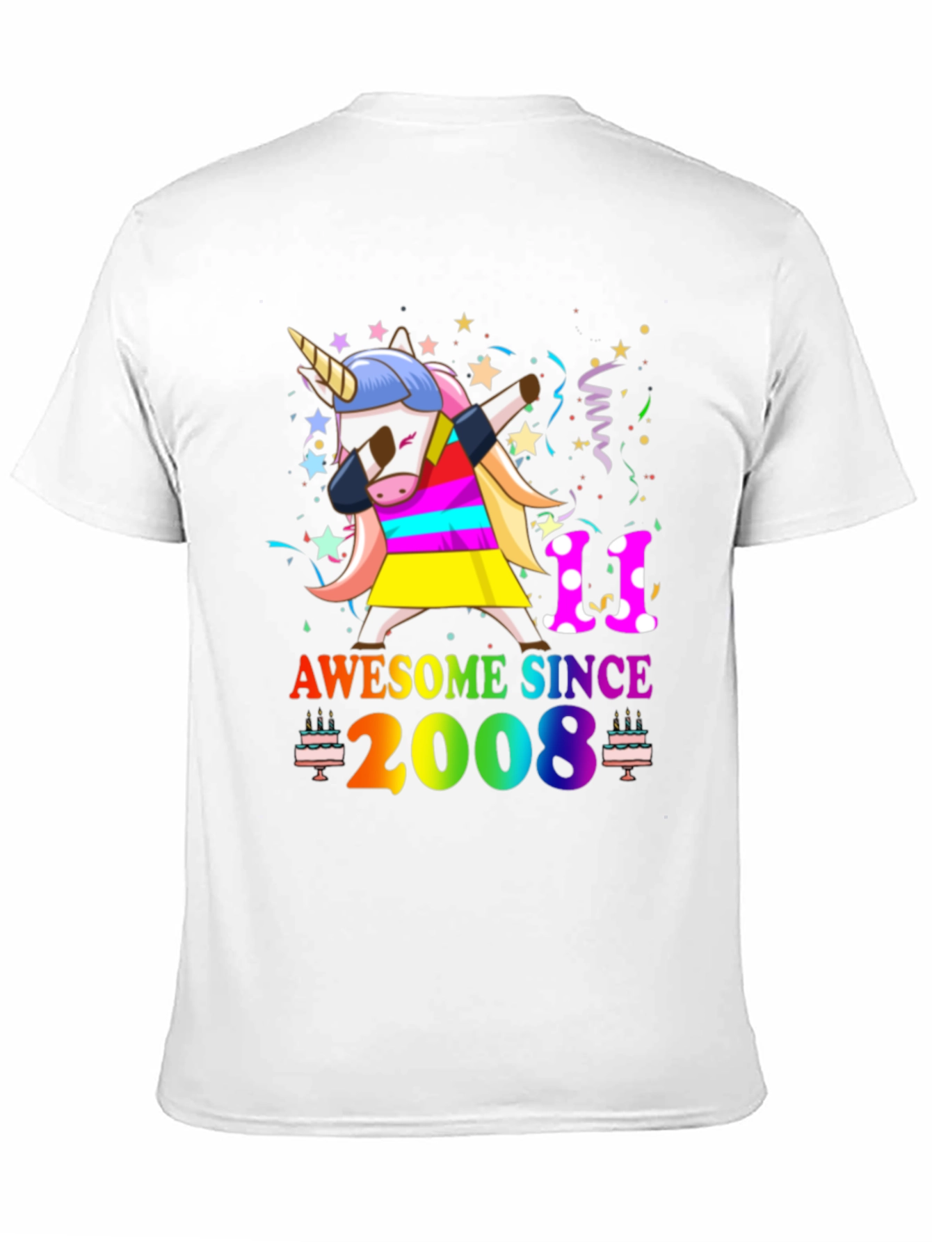 Awesome Since 2008 Unicorn Birthday T-Shirt