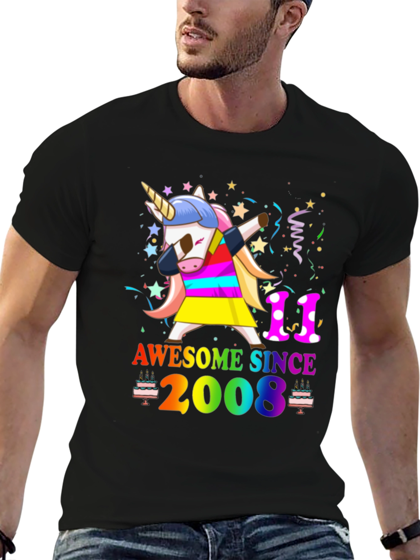 Awesome Since 2008 Unicorn Birthday T-Shirt