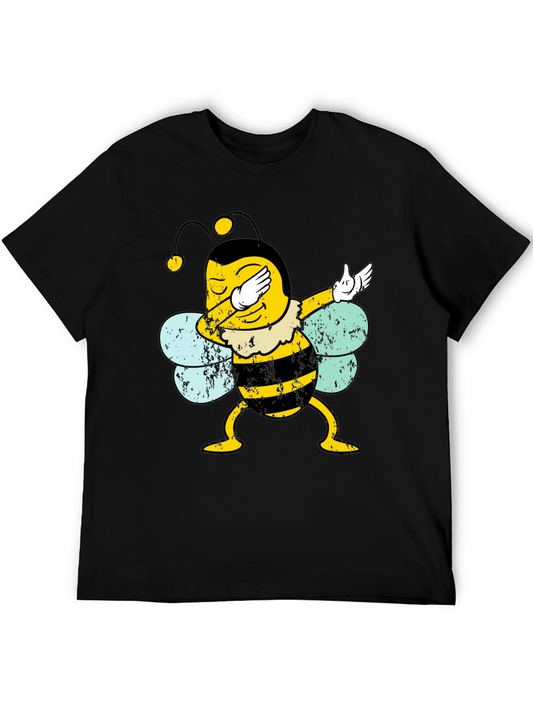 Dabbing Bee Graphic T-Shirt - Black Cotton Tee