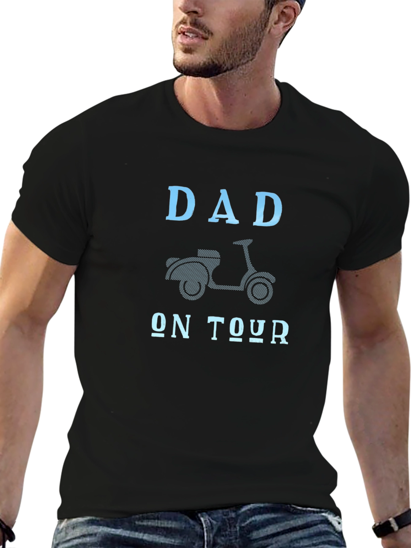 Dad On Tour Graphic T-Shirt - Scooter Design