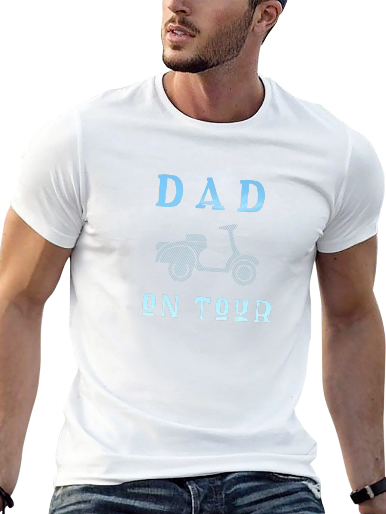 Dad On Tour Graphic T-Shirt - Scooter Design