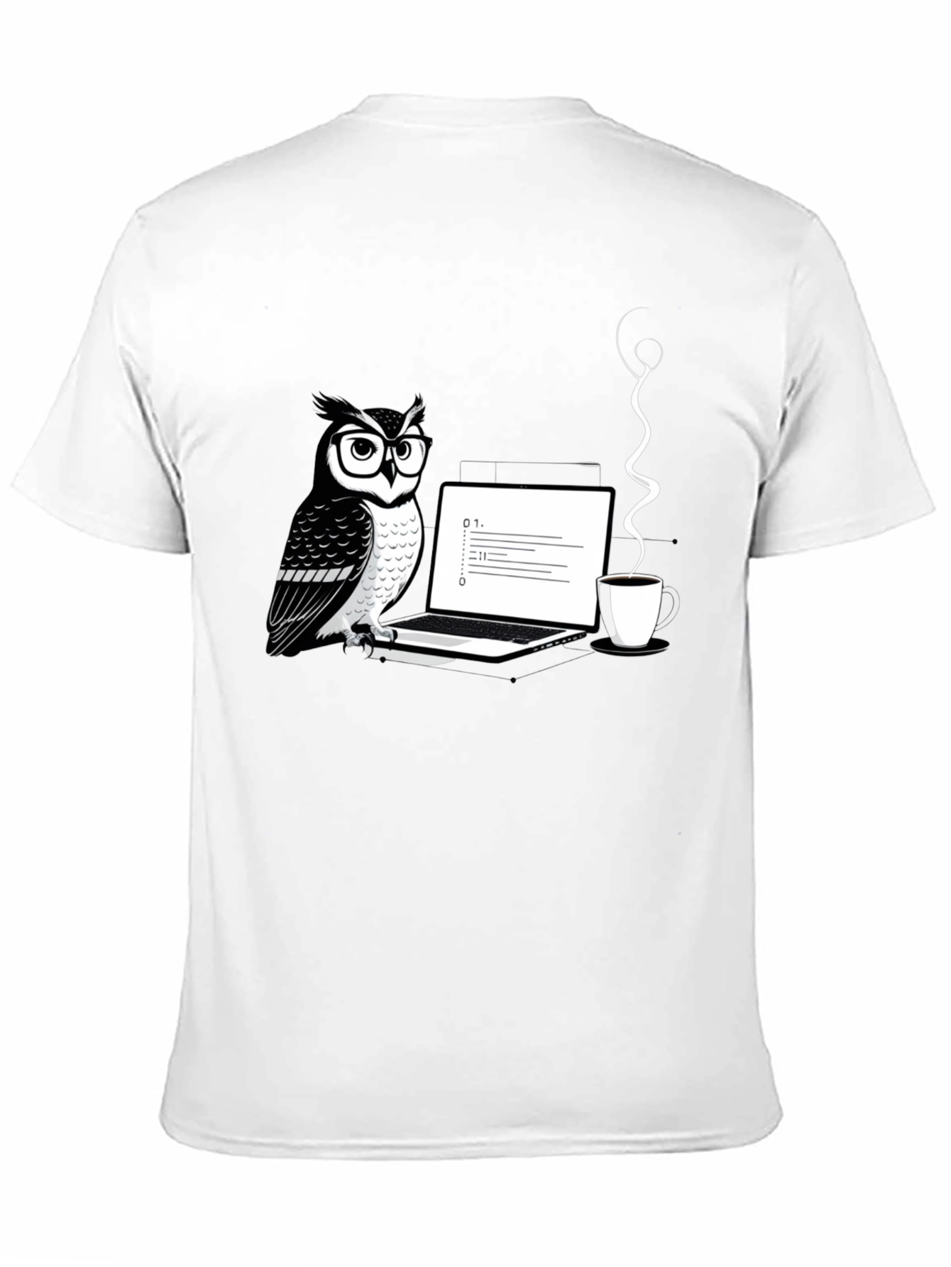 Owl Coder Black T-Shirt - Cool Graphic Tee
