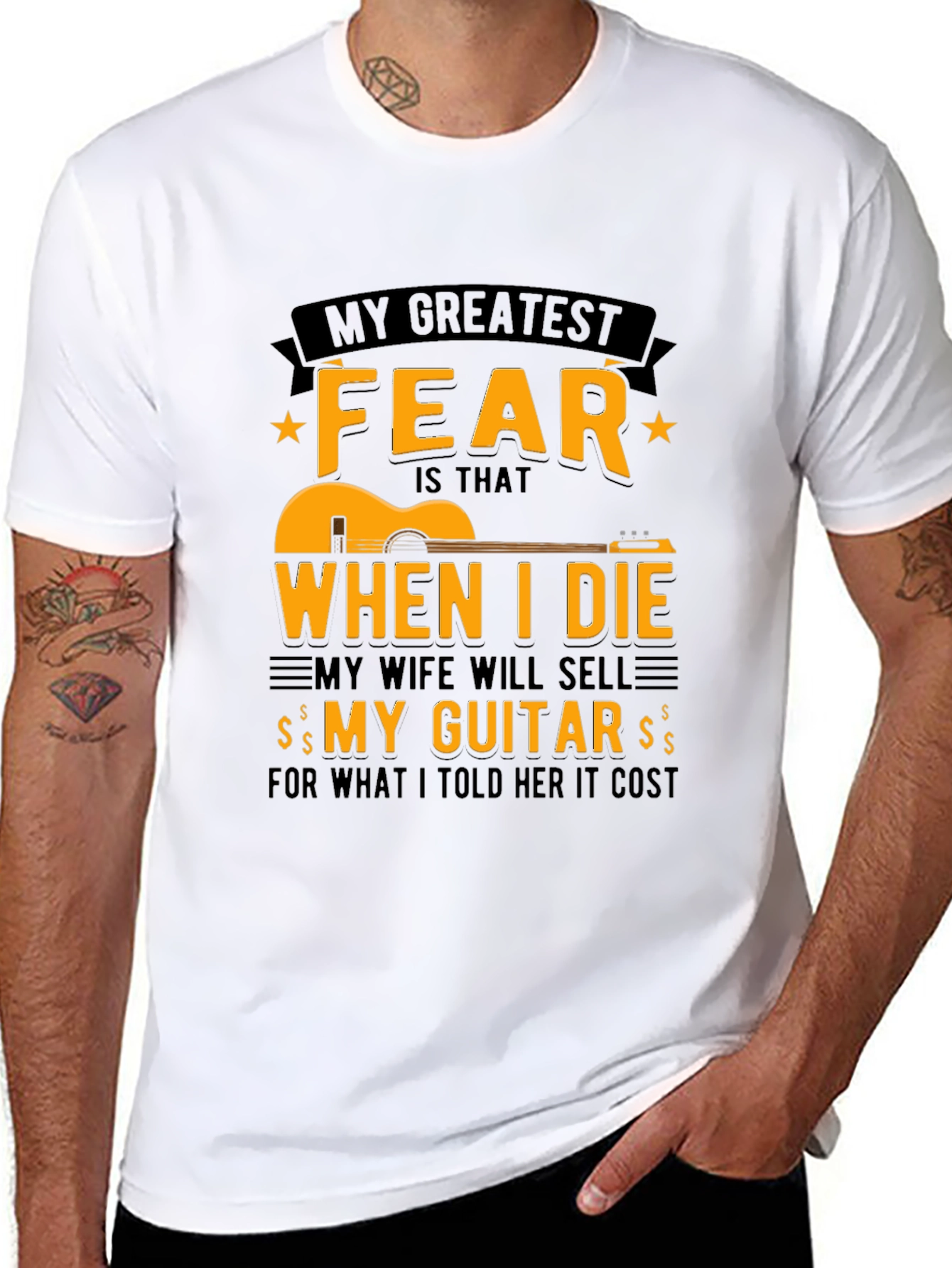 Guitar Fear T-Shirt - Funny Musician Tee