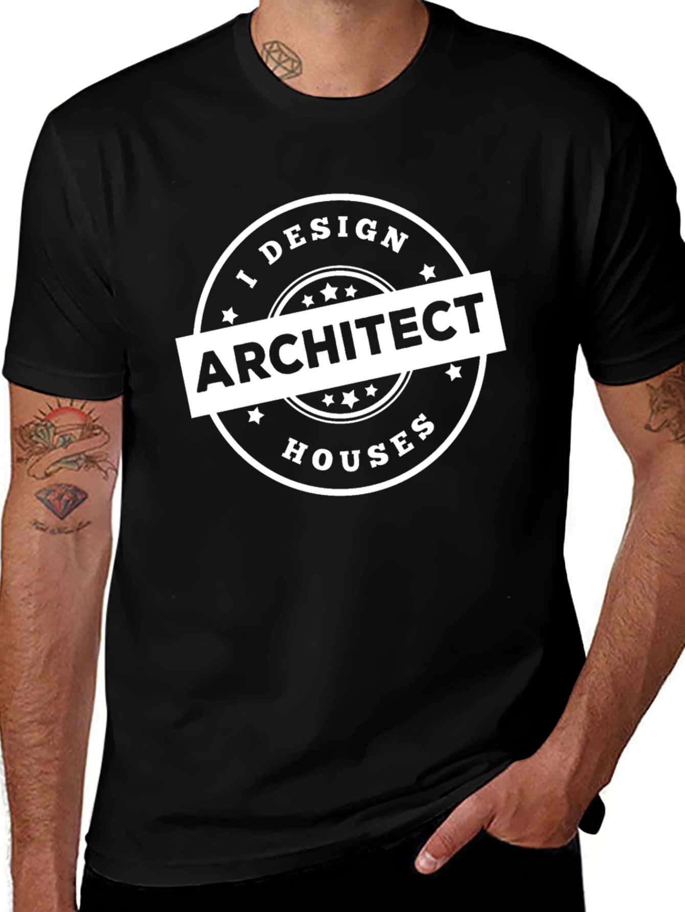 I Design Architect Houses - Black T-Shirt