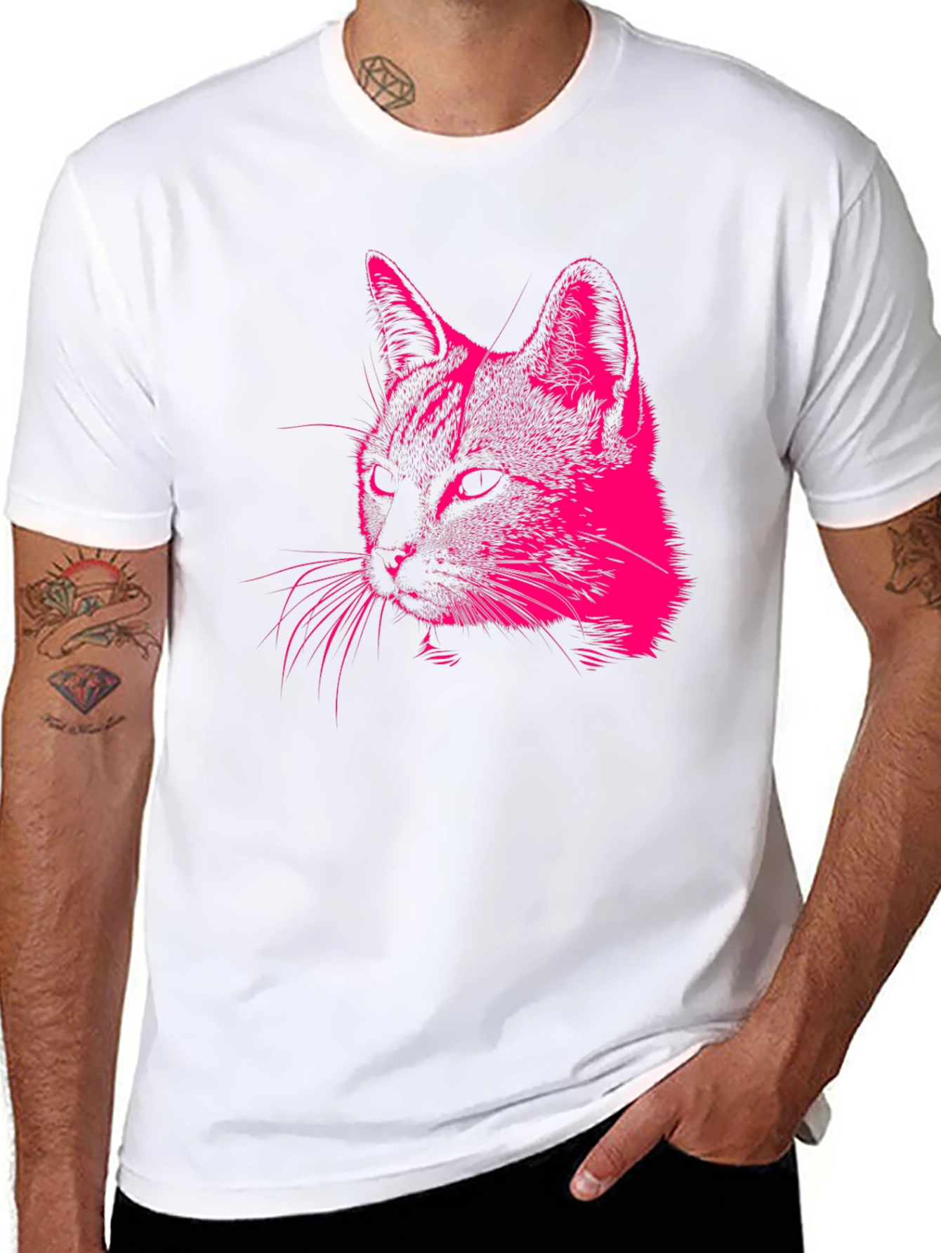 Cool Cat Graphic Tee - Mens Black T-Shirt