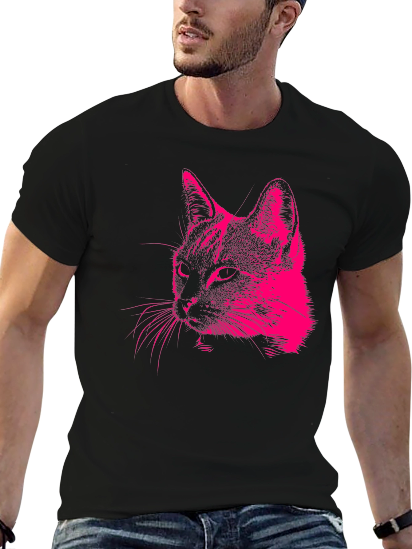 Cool Cat Graphic Tee - Mens Black T-Shirt