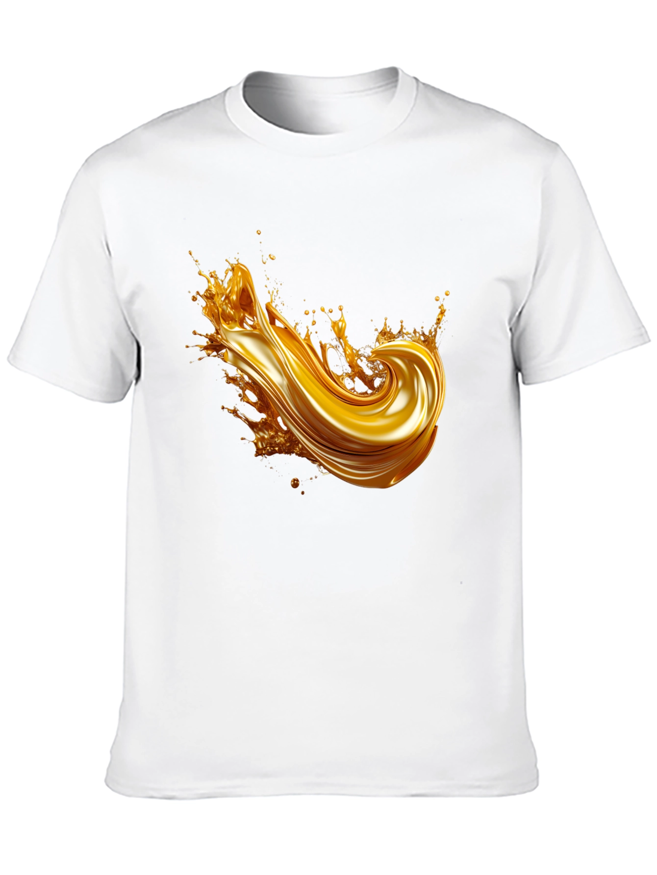 Golden Splash Graphic Tee - Modern Black T-Shirt