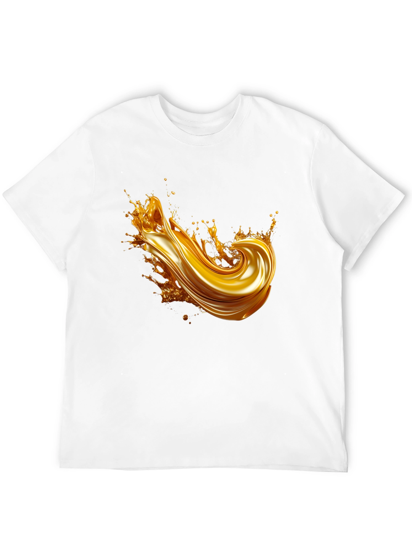 Golden Splash Graphic Tee - Modern Black T-Shirt