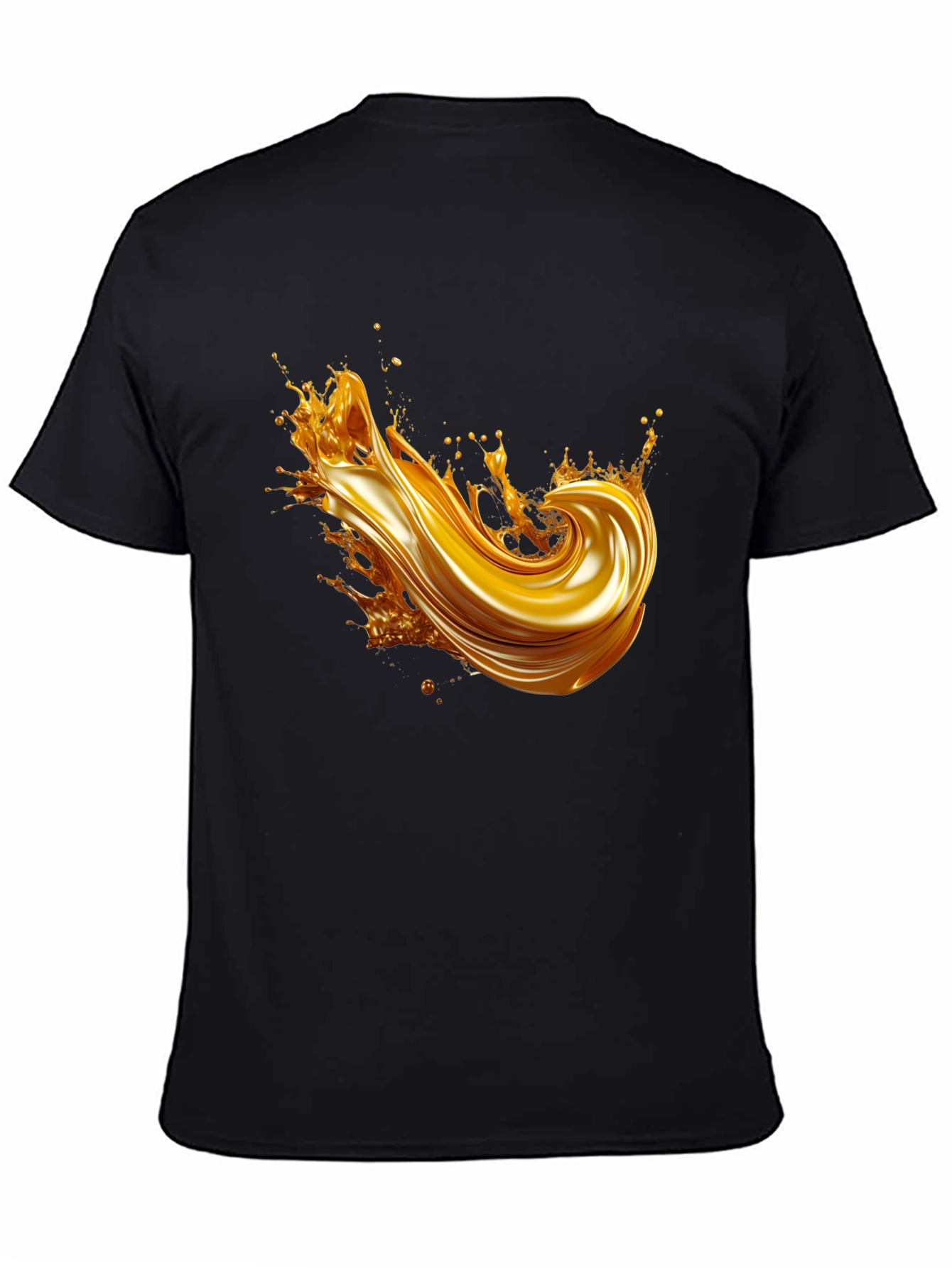 Golden Splash Graphic Tee - Modern Black T-Shirt