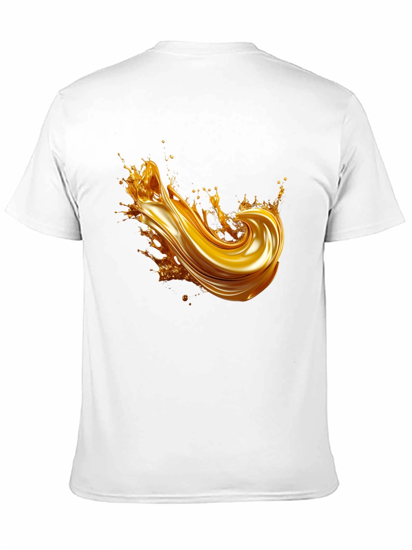 Golden Splash Graphic Tee - Modern Black T-Shirt