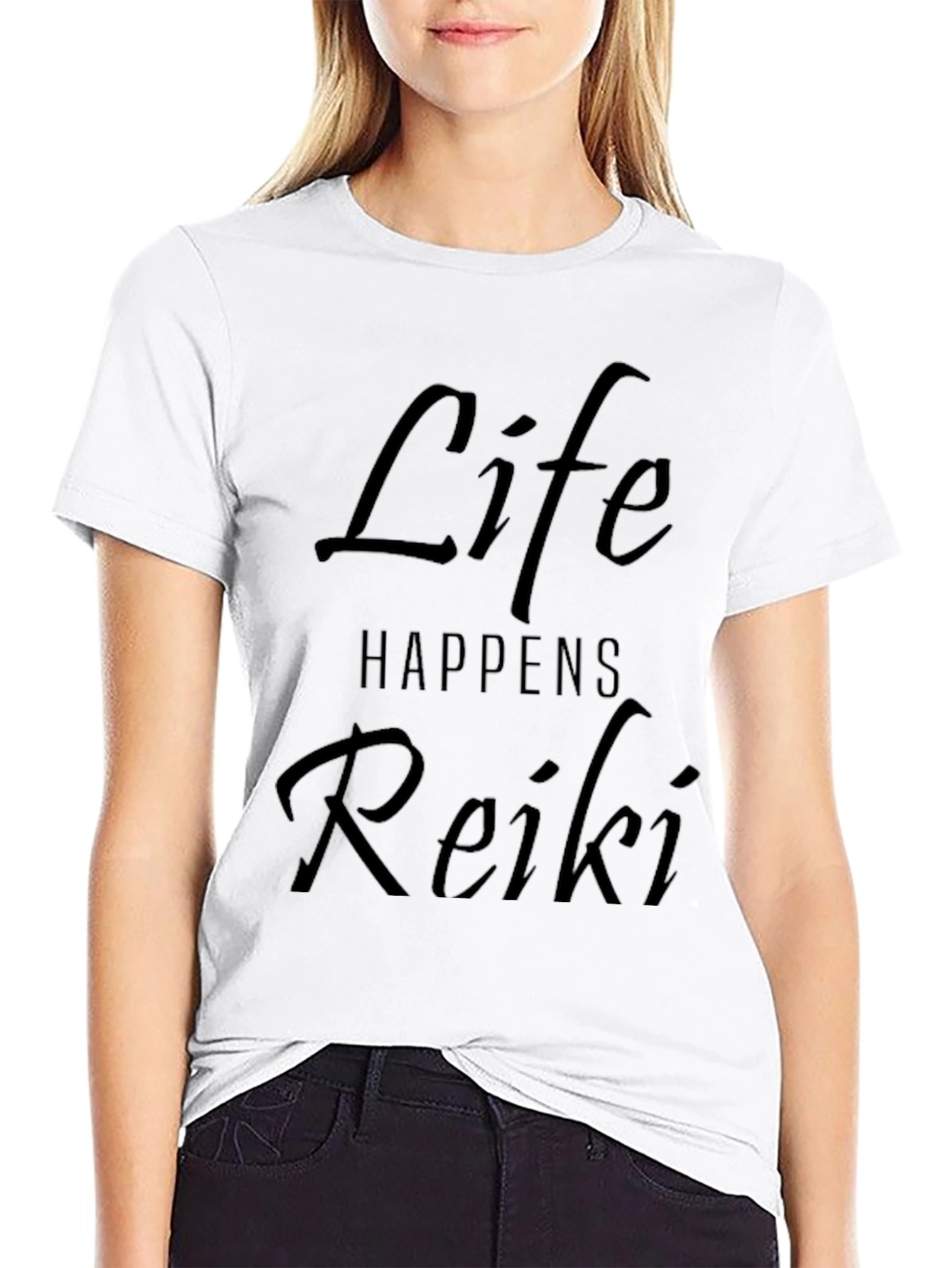Life Happens Reiki Black T-Shirt