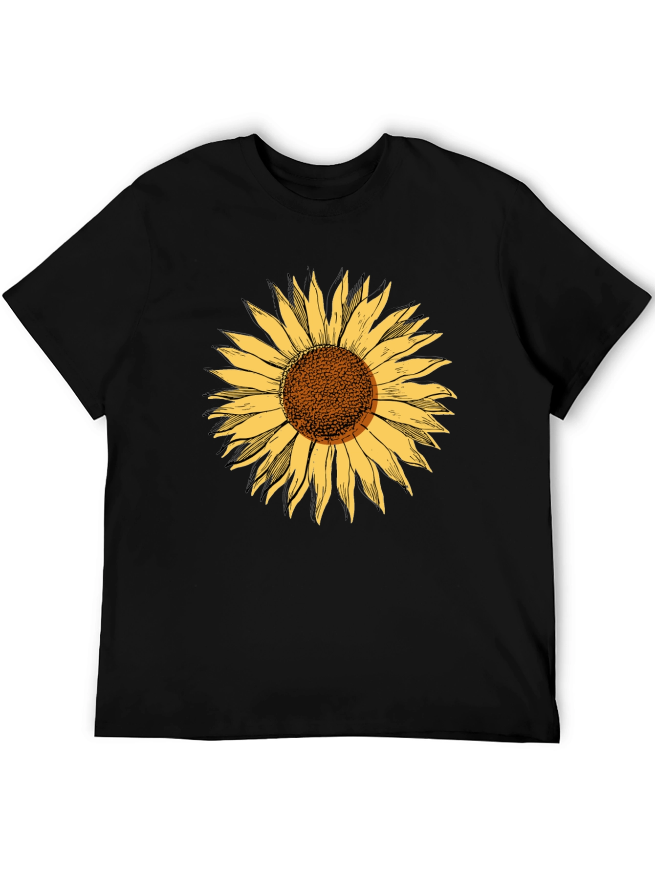 Sunflower Graphic Tee - Stylish Black Cotton T-Shirt