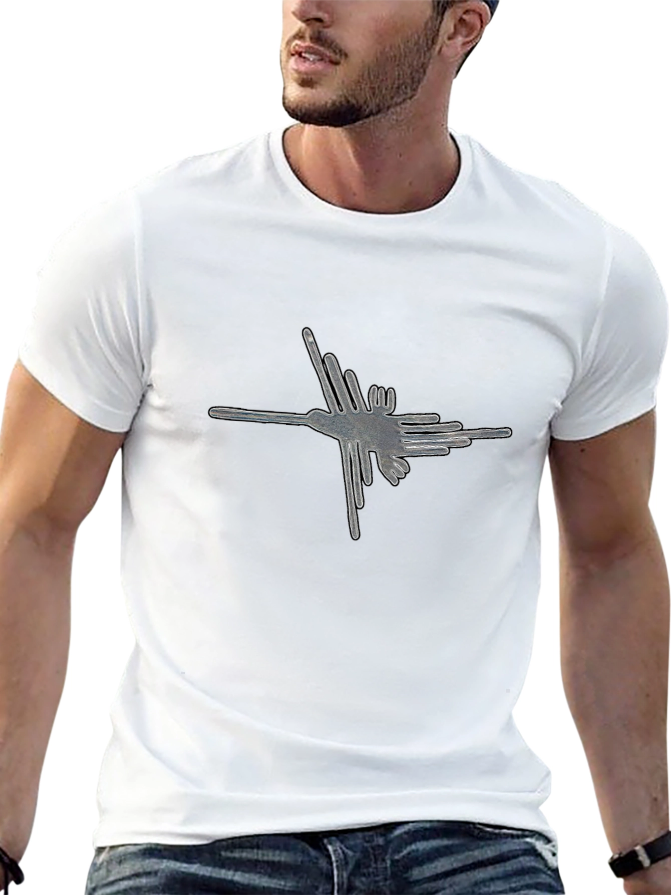 Nazca Lines Hummingbird Tee - Graphic Print Shirt