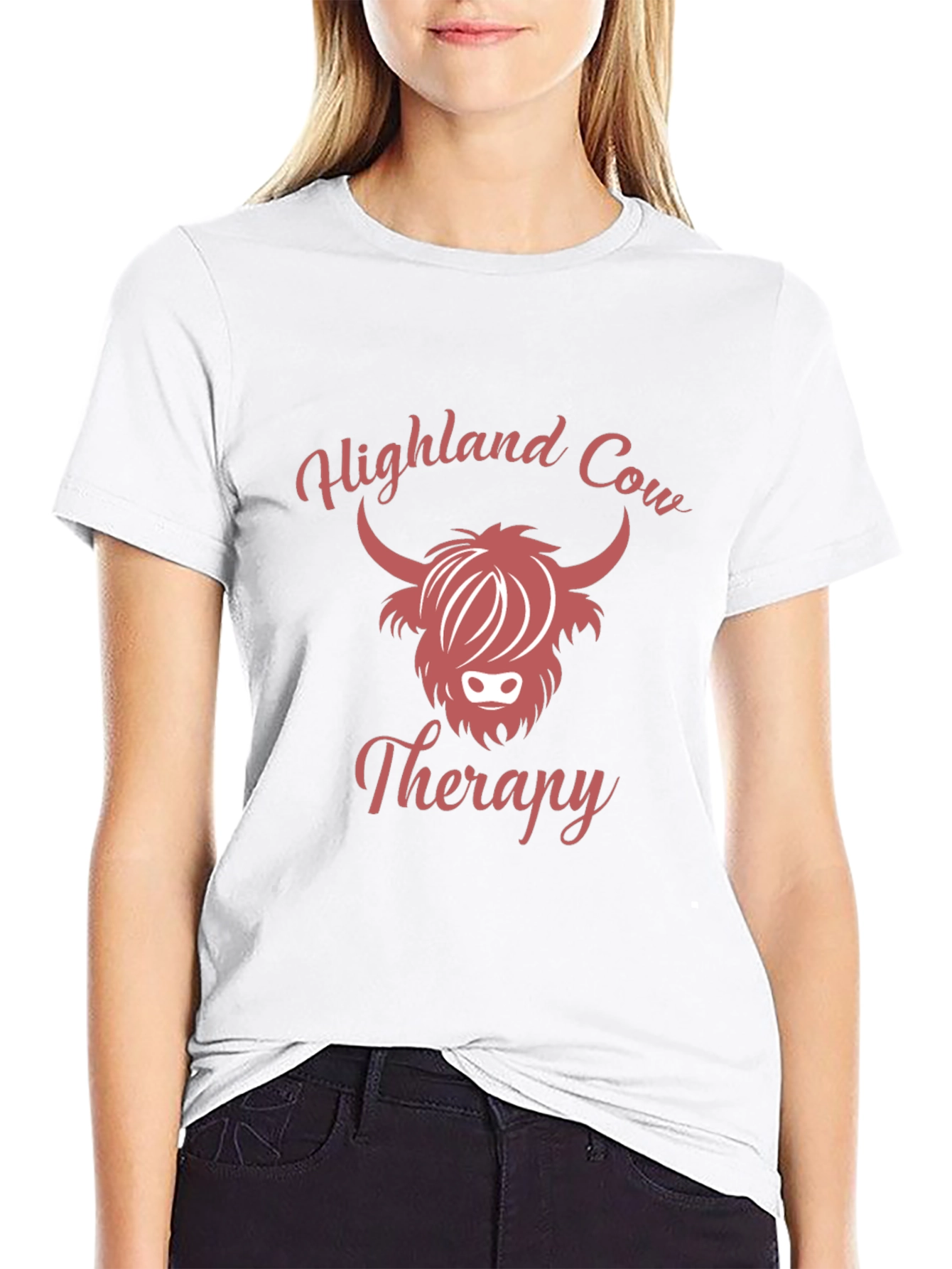 Highland Cow Therapy T-Shirt Cute Cow Tee