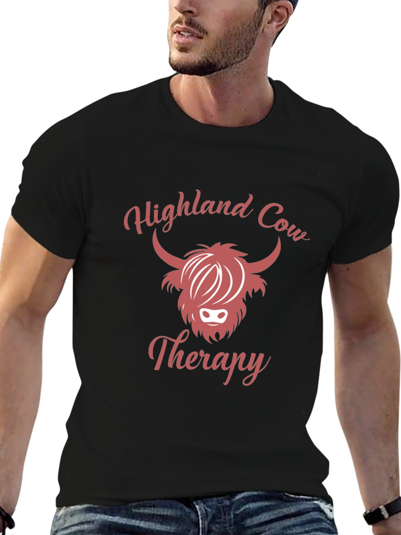 Highland Cow Therapy T-Shirt Cute Cow Tee