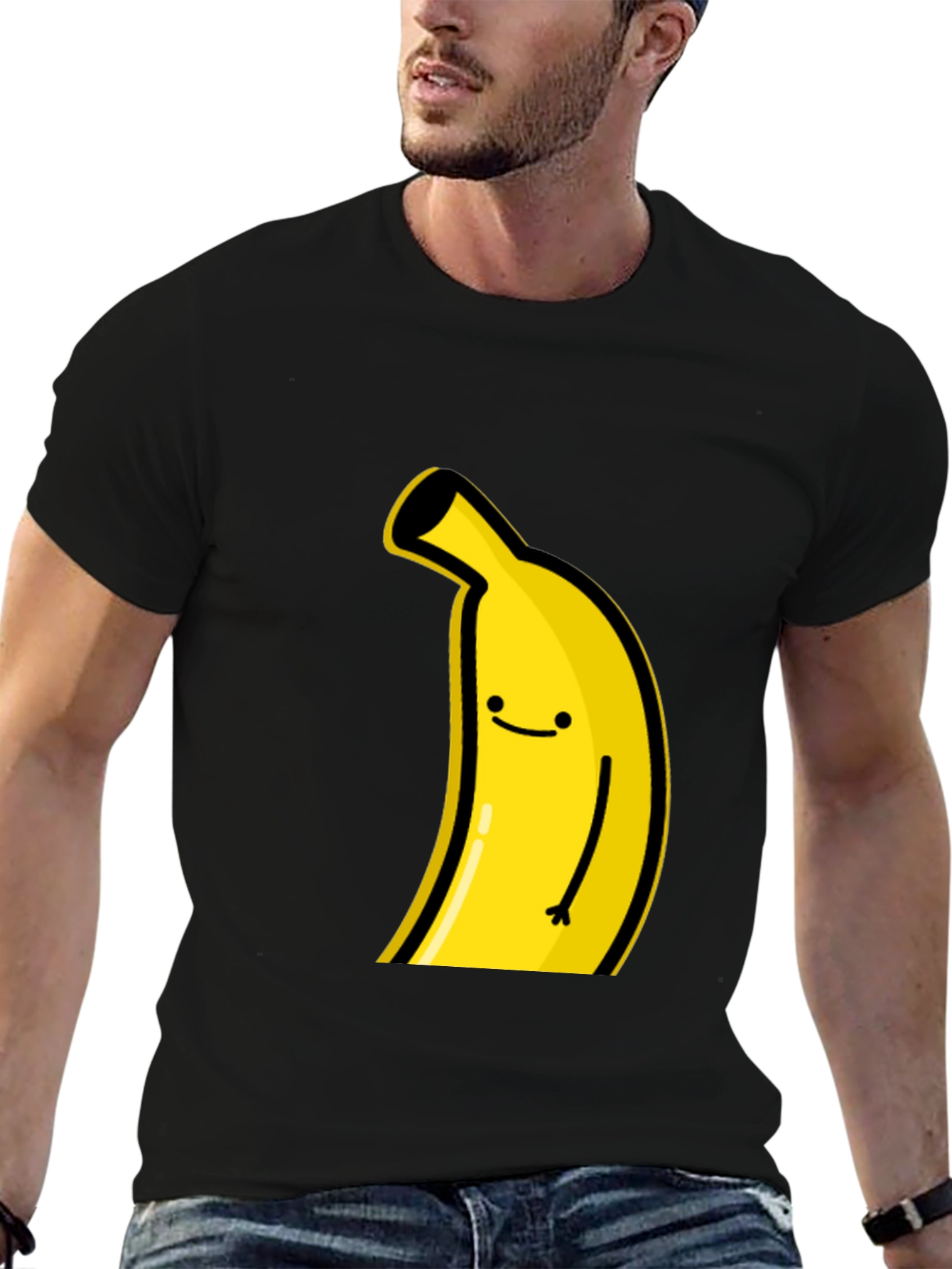 Funny Banana Graphic Tee - Black Cotton T-Shirt