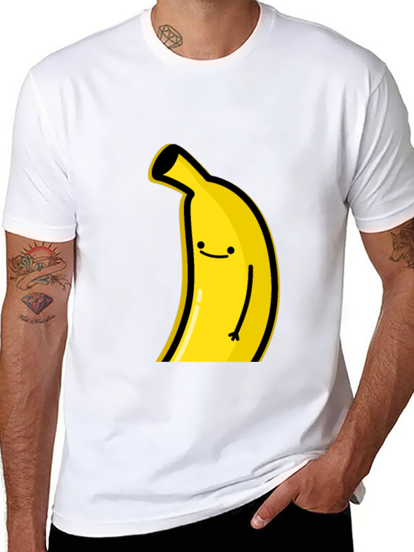 Funny Banana Graphic Tee - Black Cotton T-Shirt