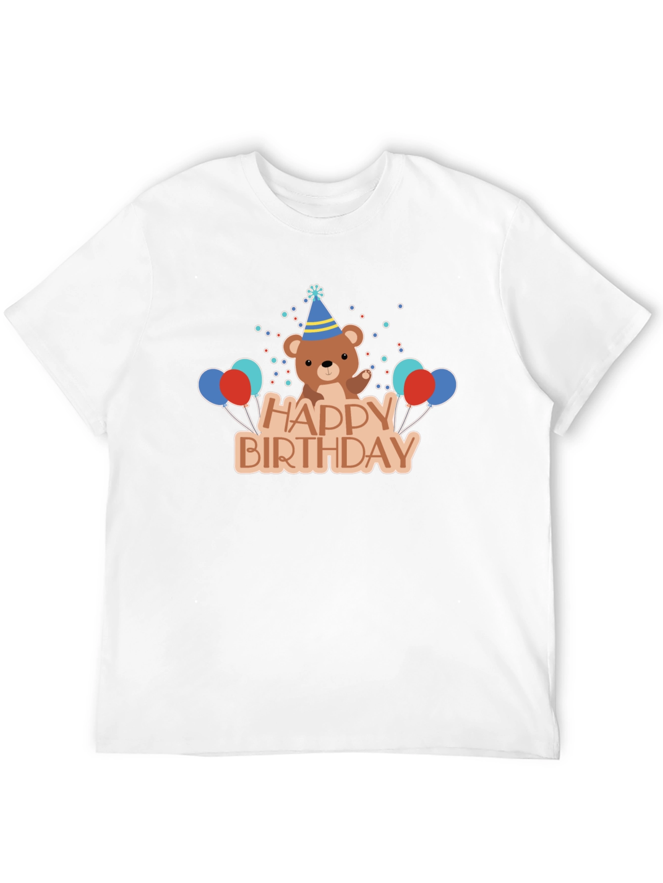 Happy Birthday Bear Graphic Tee - Black