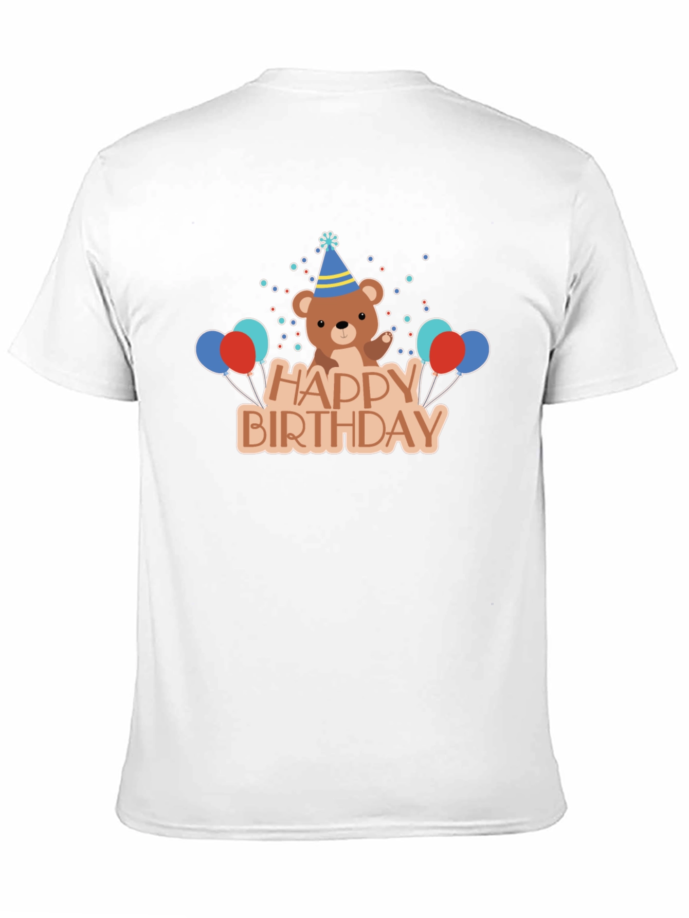 Happy Birthday Bear Graphic Tee - Black