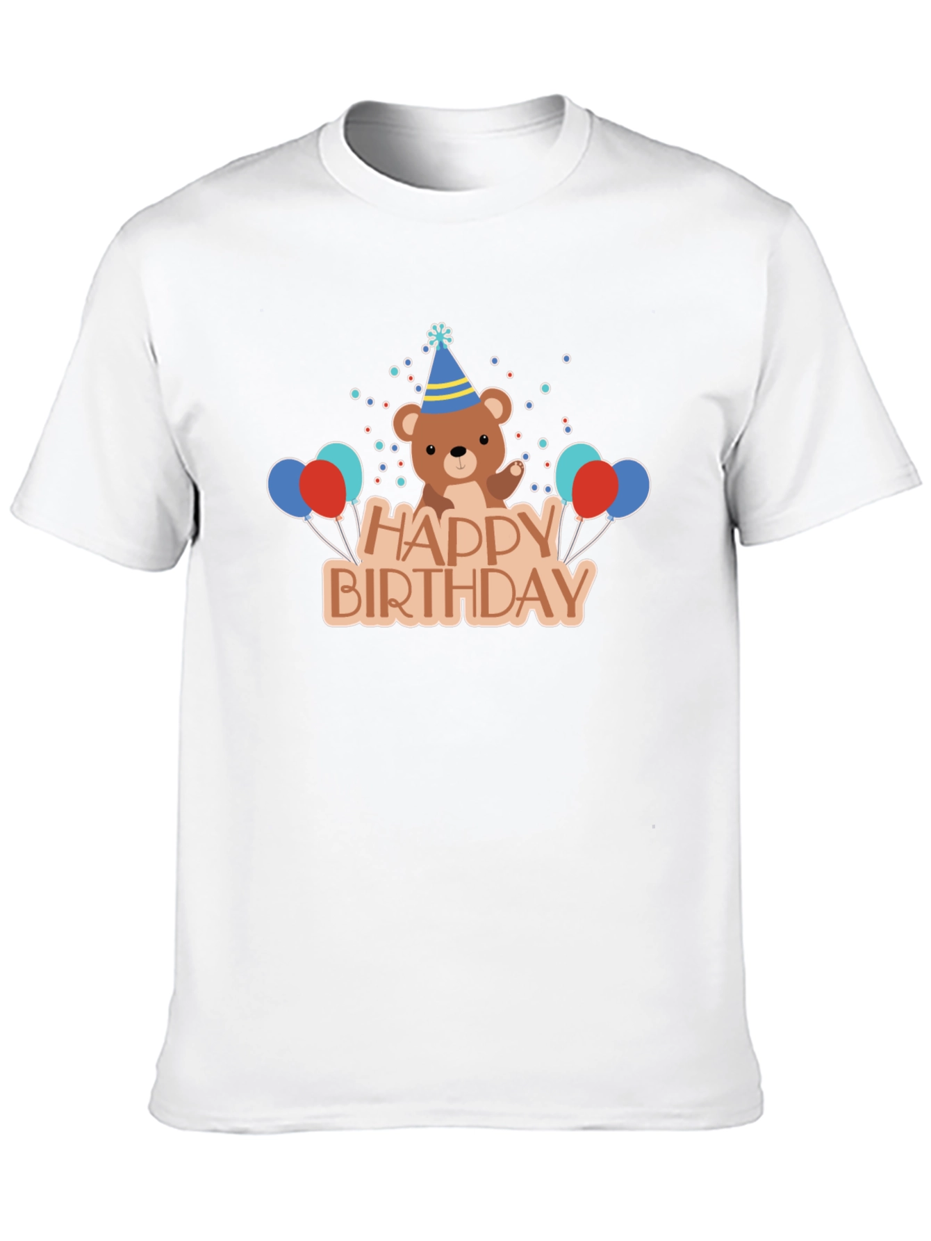 Happy Birthday Bear Graphic Tee - Black