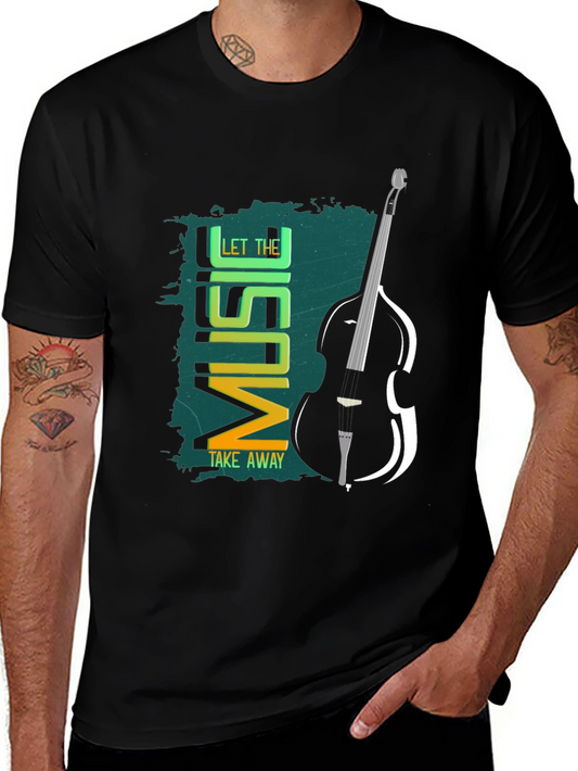 Music Lovers Black Tee - Let the Music Take Away!