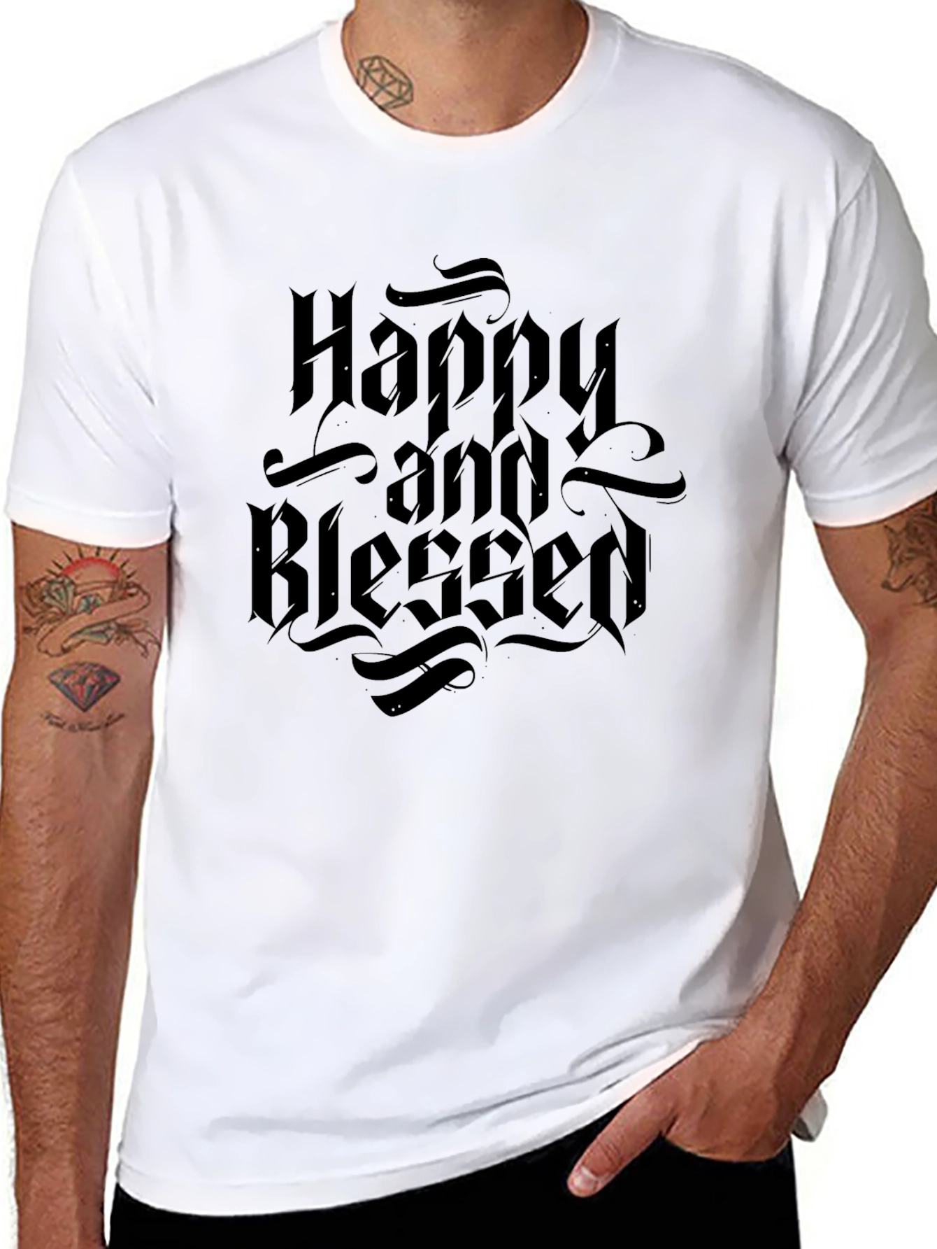 Happy and Blessed Black T-Shirt