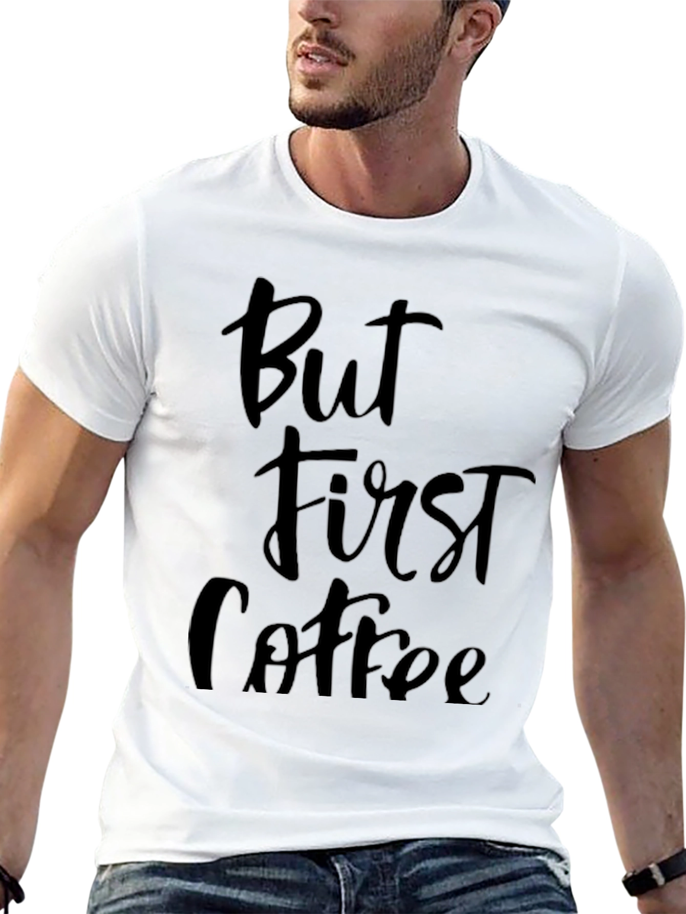 But First Coffee Black Graphic Tee Shirt