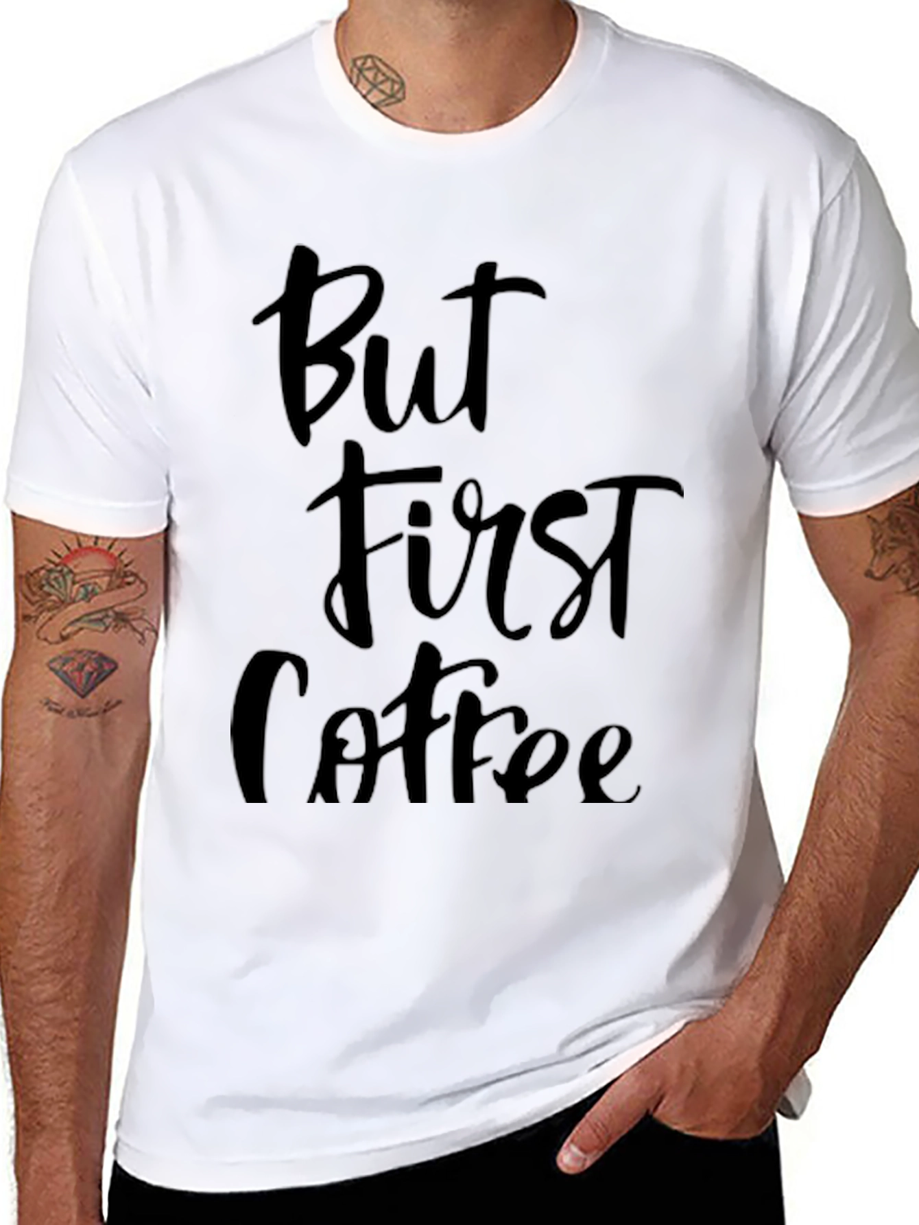 But First Coffee Black Graphic Tee Shirt