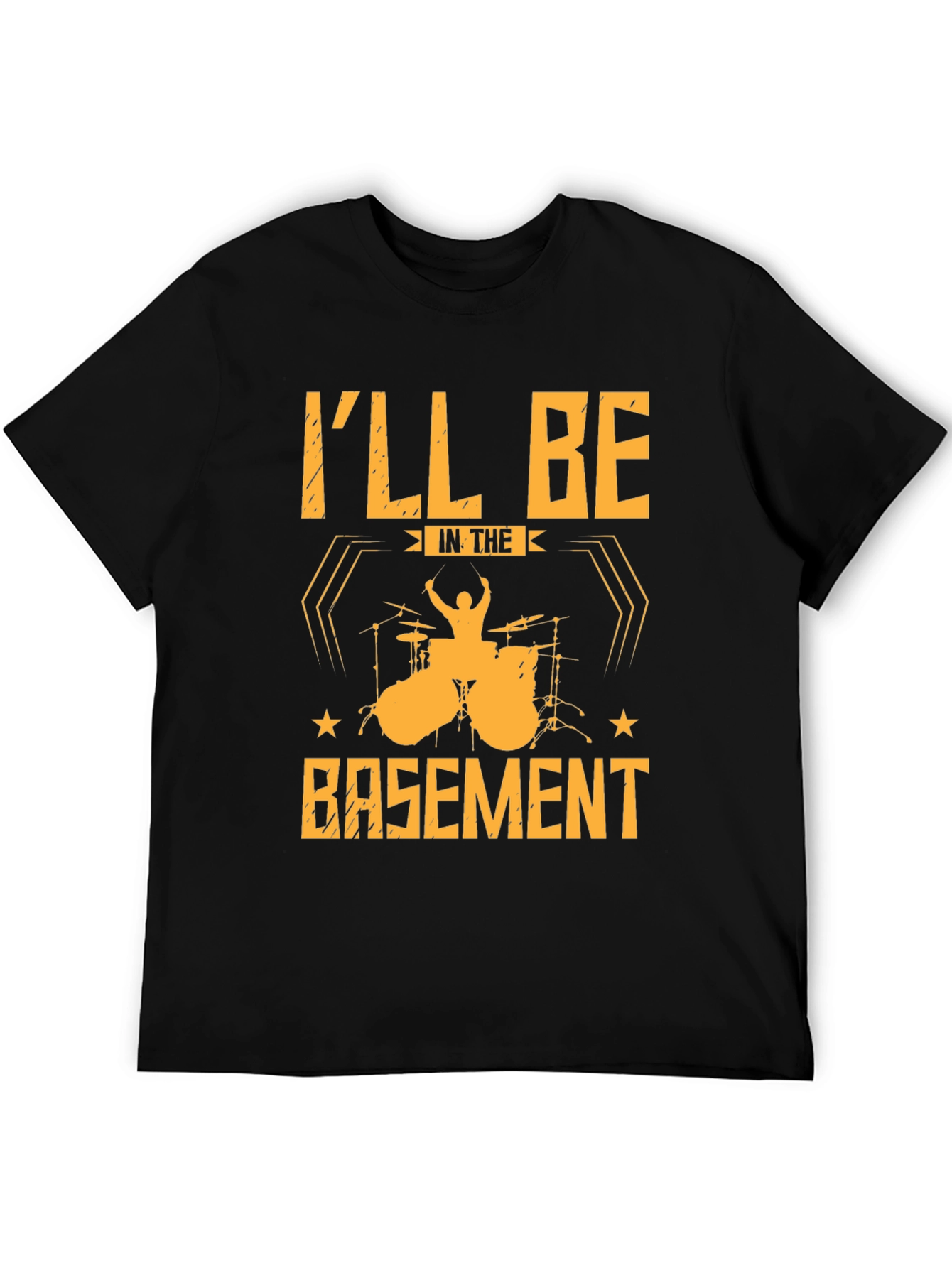 Drummer T-Shirt: Ill Be In The Basement Black Tee