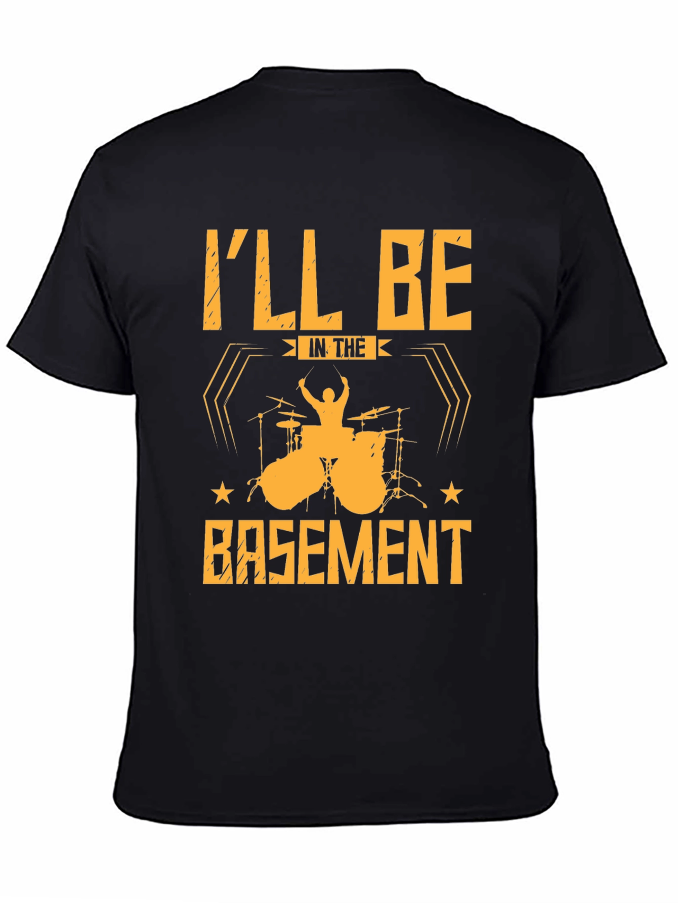 Drummer T-Shirt: Ill Be In The Basement Black Tee