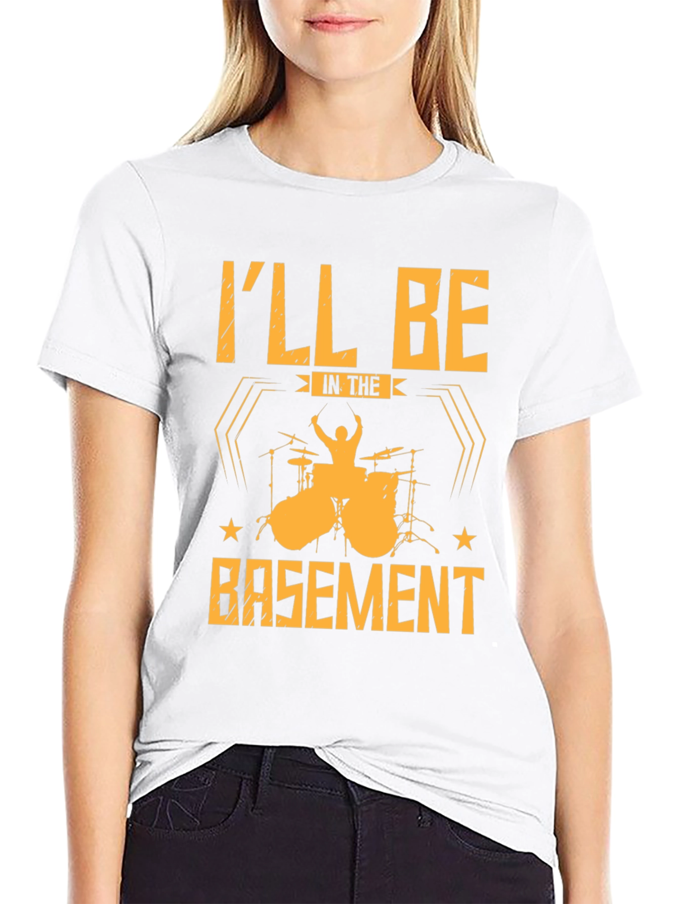 Drummer T-Shirt: Ill Be In The Basement Black Tee